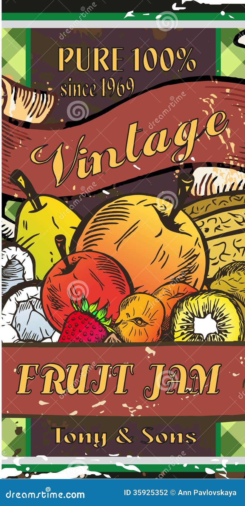 Fruit jam emblem stock illustration. Illustration of berry 35925352