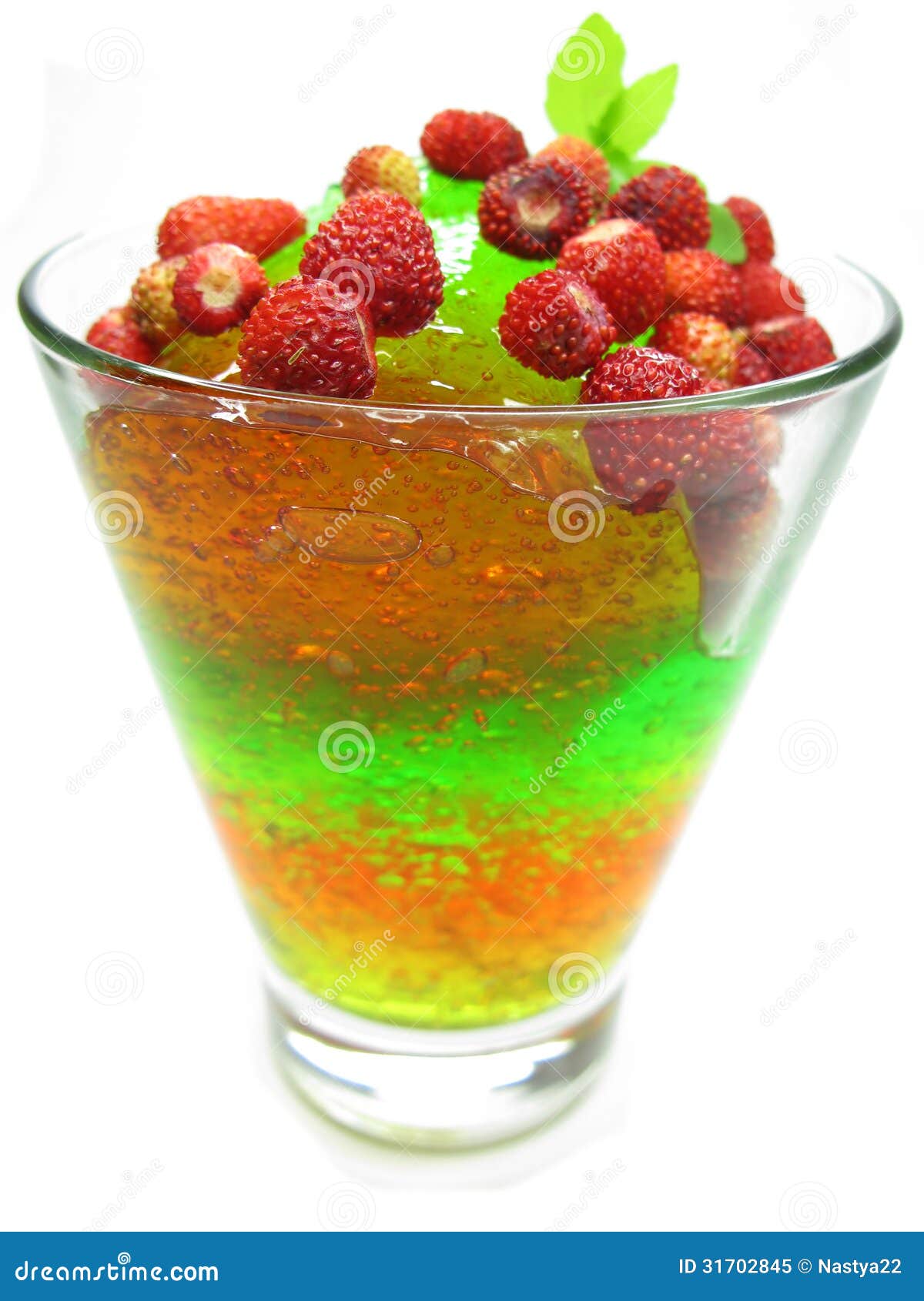 Fruit Jelly Dessert with Wild Strawberry Stock Image Image of gelatin