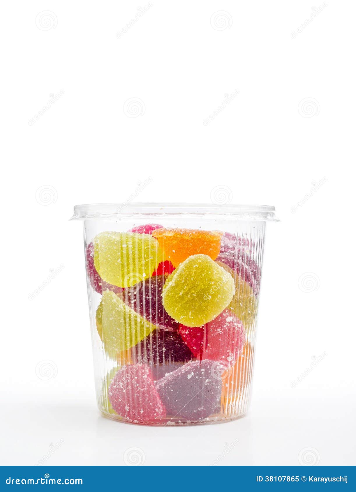 Fruit Jelly in Plastic Jar stock image. Image of plastic 38107865