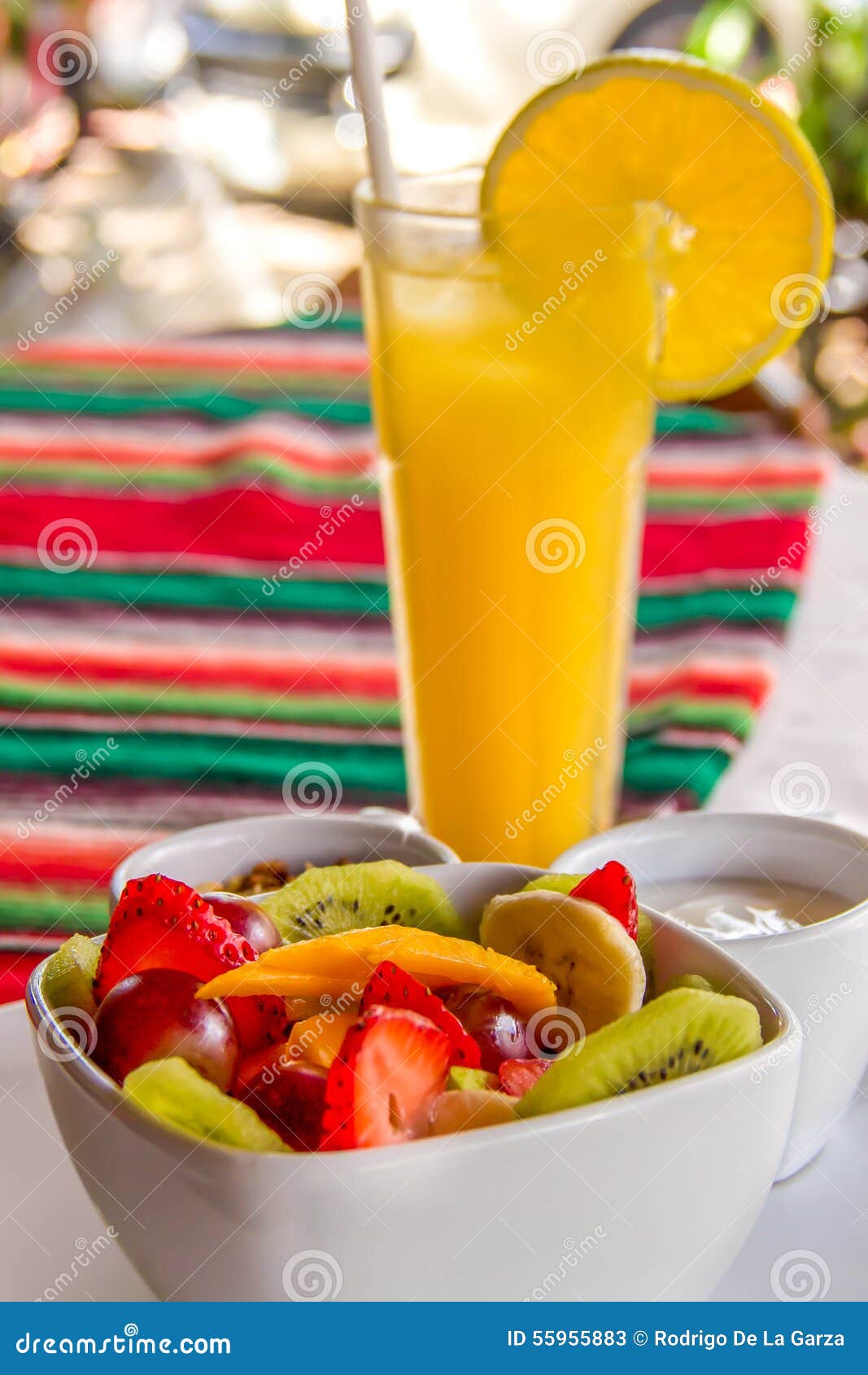 Fruit and Juice Breakfast stock image. Image of kiwi 55955883