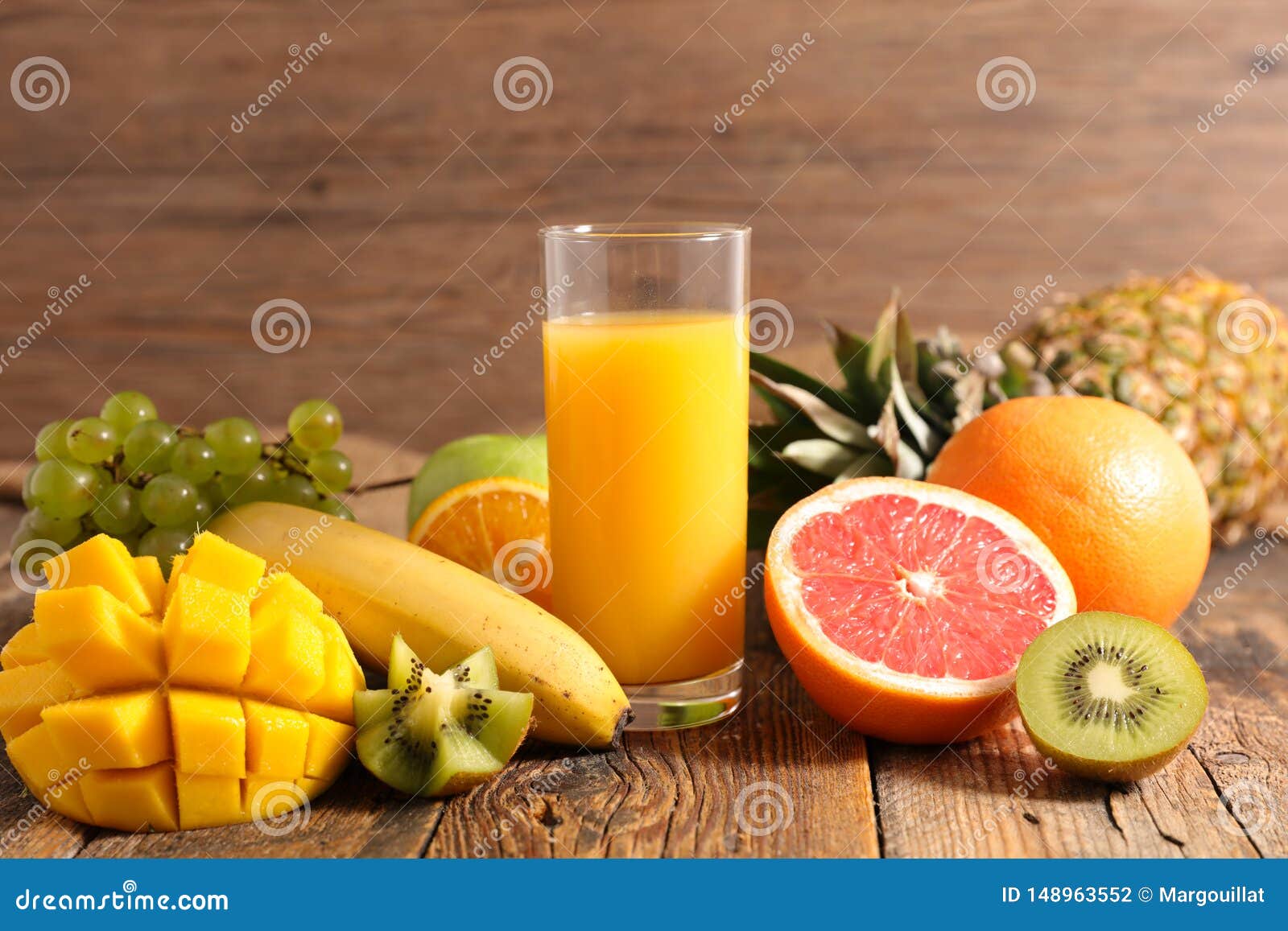 Fruit juice with pineapple stock photo. Image of assorted 148963552