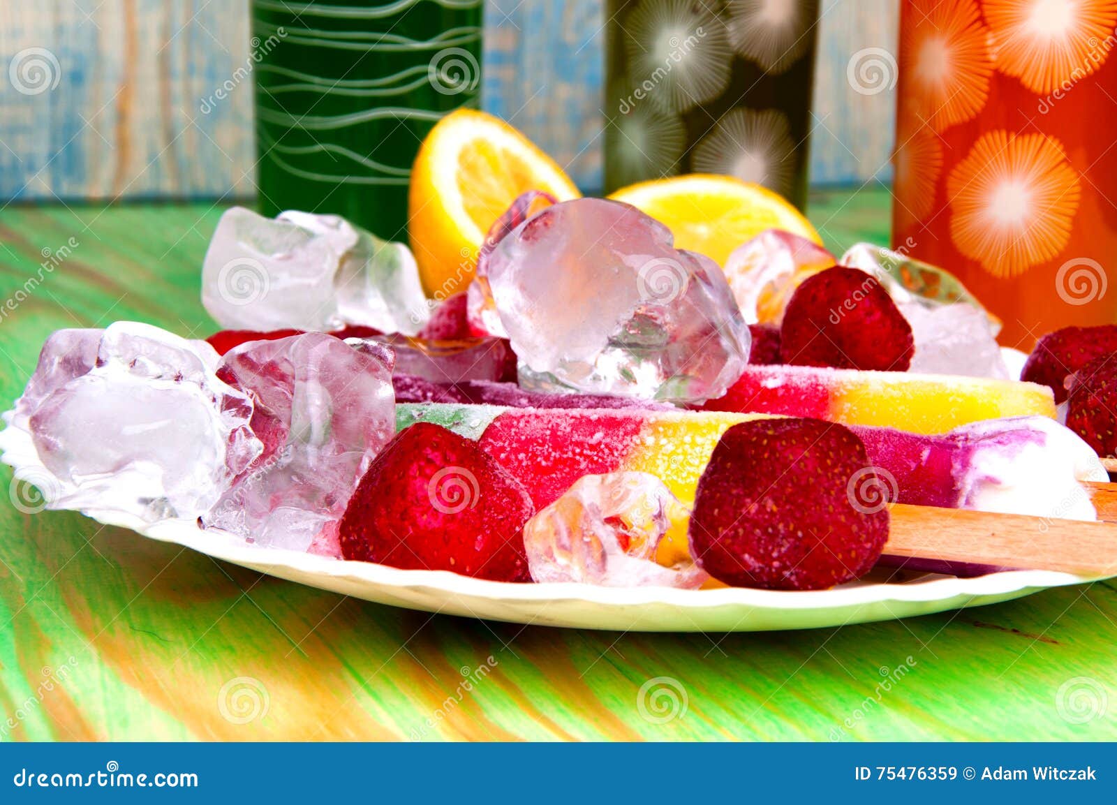 Fruit Juices and Ice Cream Concept on Abstract Background Stock Image Image of abstract, juice