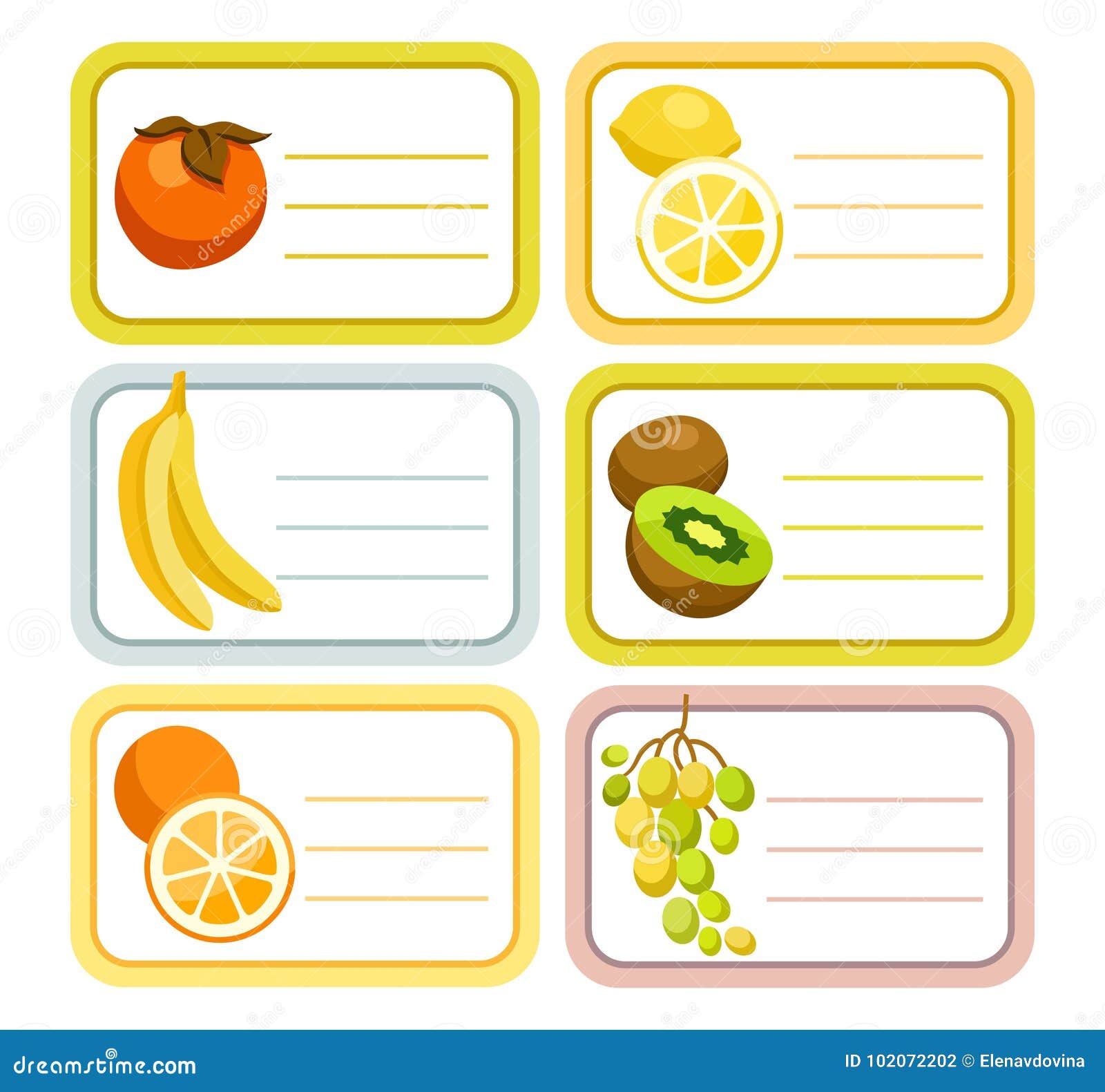 Fruit labels stock vector. Illustration of label, rectangular 102072202