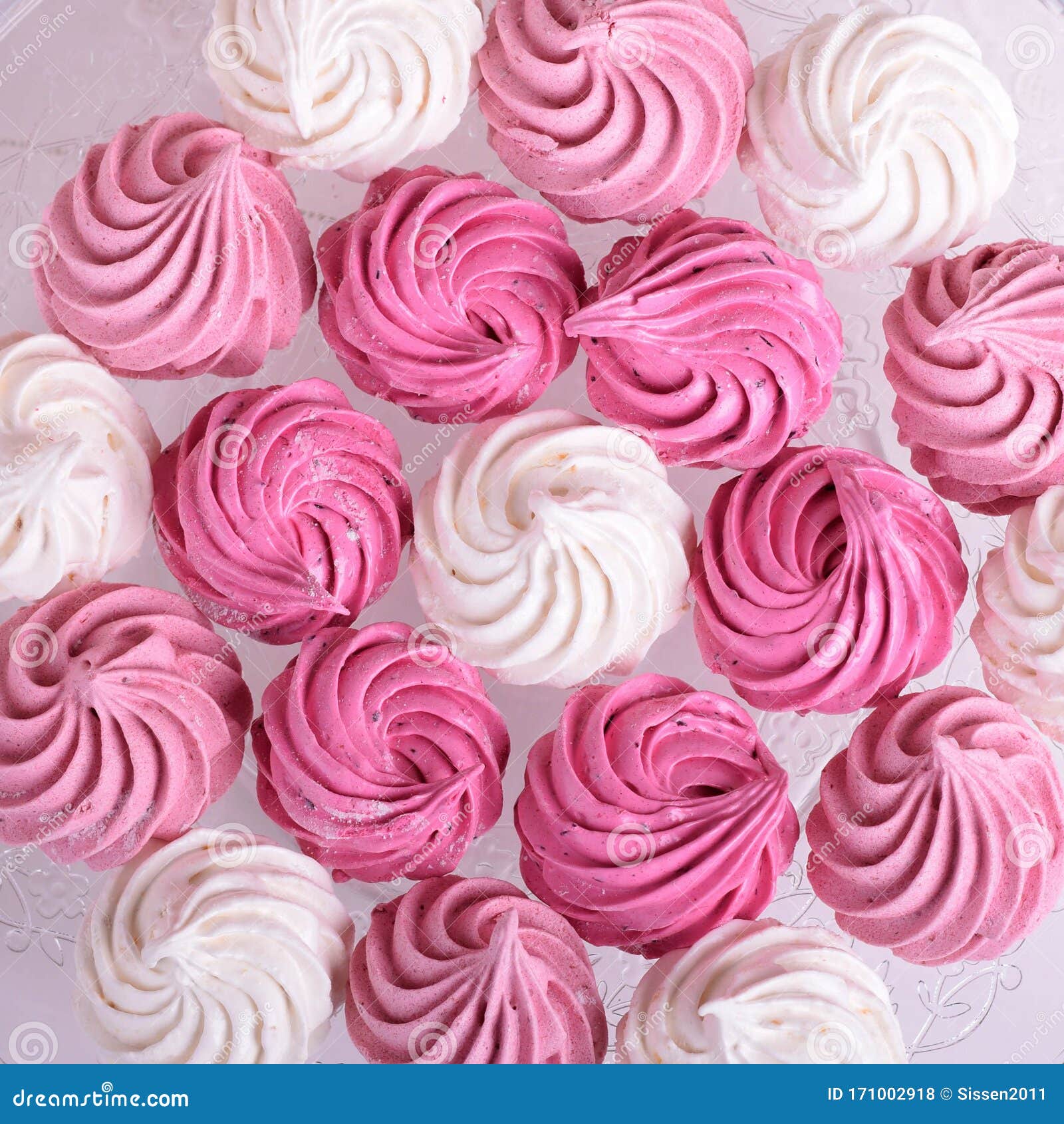 Fruit Marshmallows, Pastry Baked Goods, Sweets for Breakfast Stock