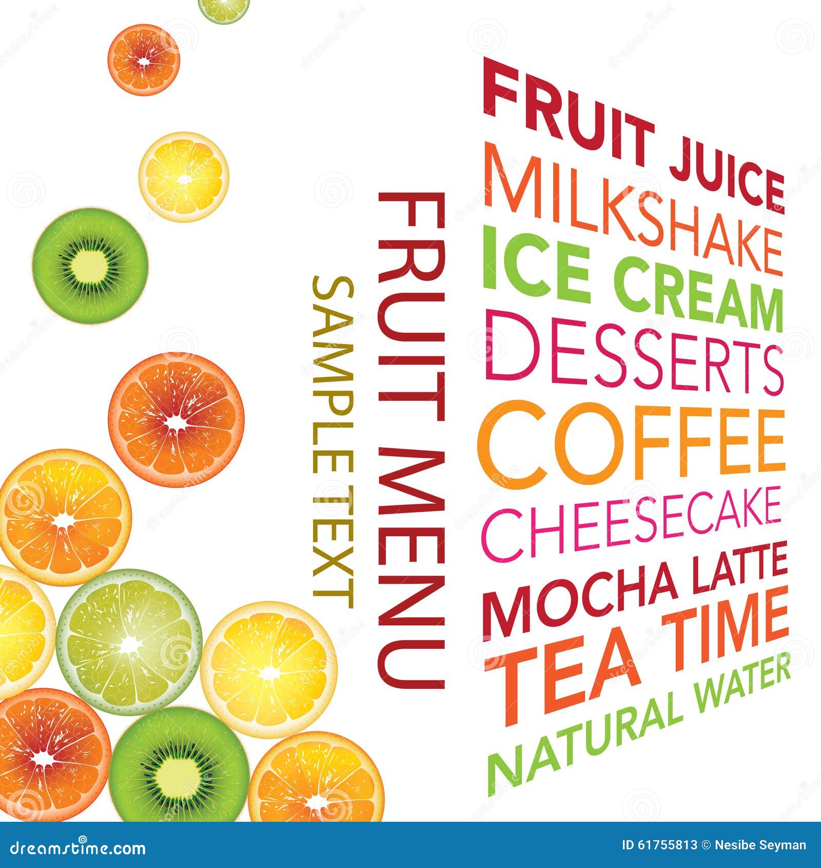 Fruit menu background stock vector. Illustration of vector 61755813