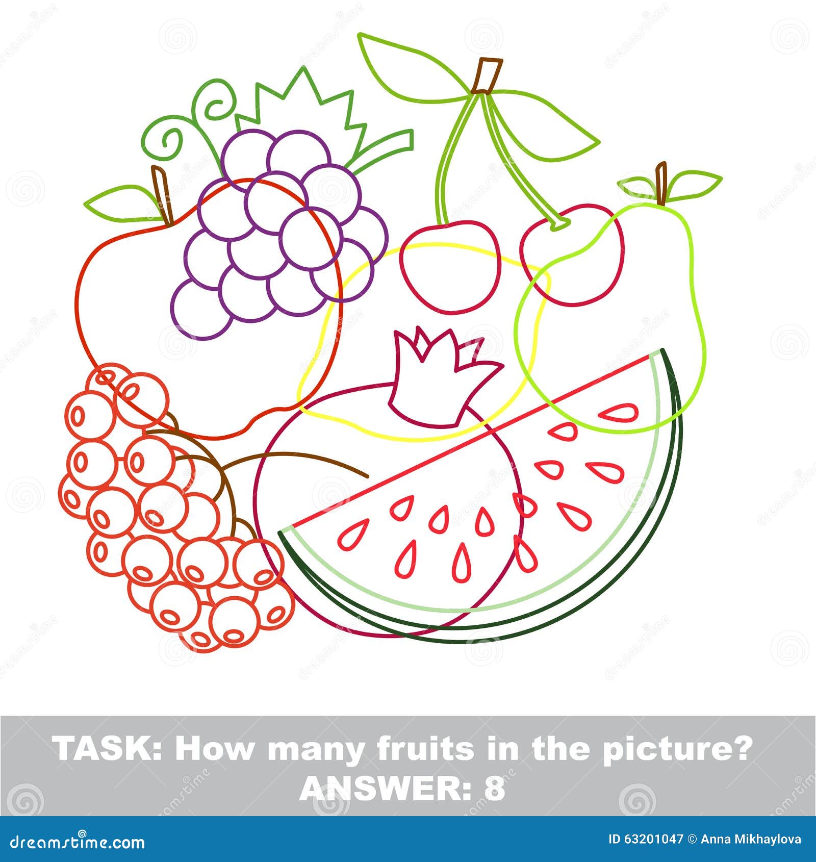 fruit mishmash colorful set in .