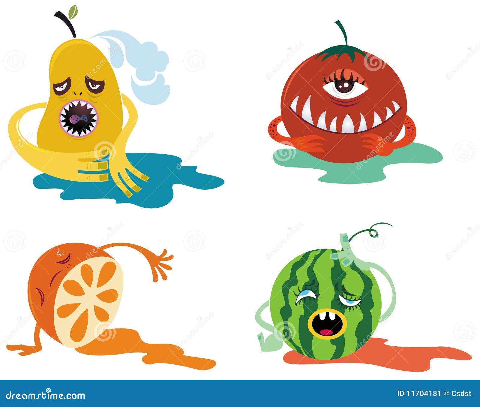 Fruit monster stock vector. Illustration of tomato, fruit 11704181
