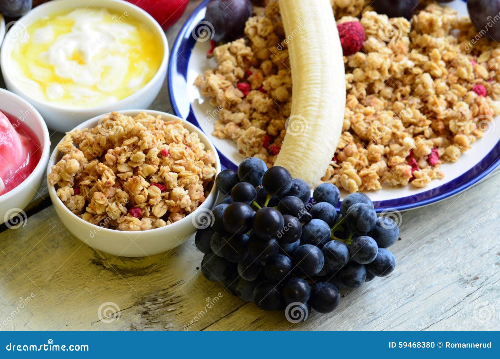 Fruit Muesli with Yogurt and Cereals for Breakfast. Stock Photo Image of corn, food 59468380