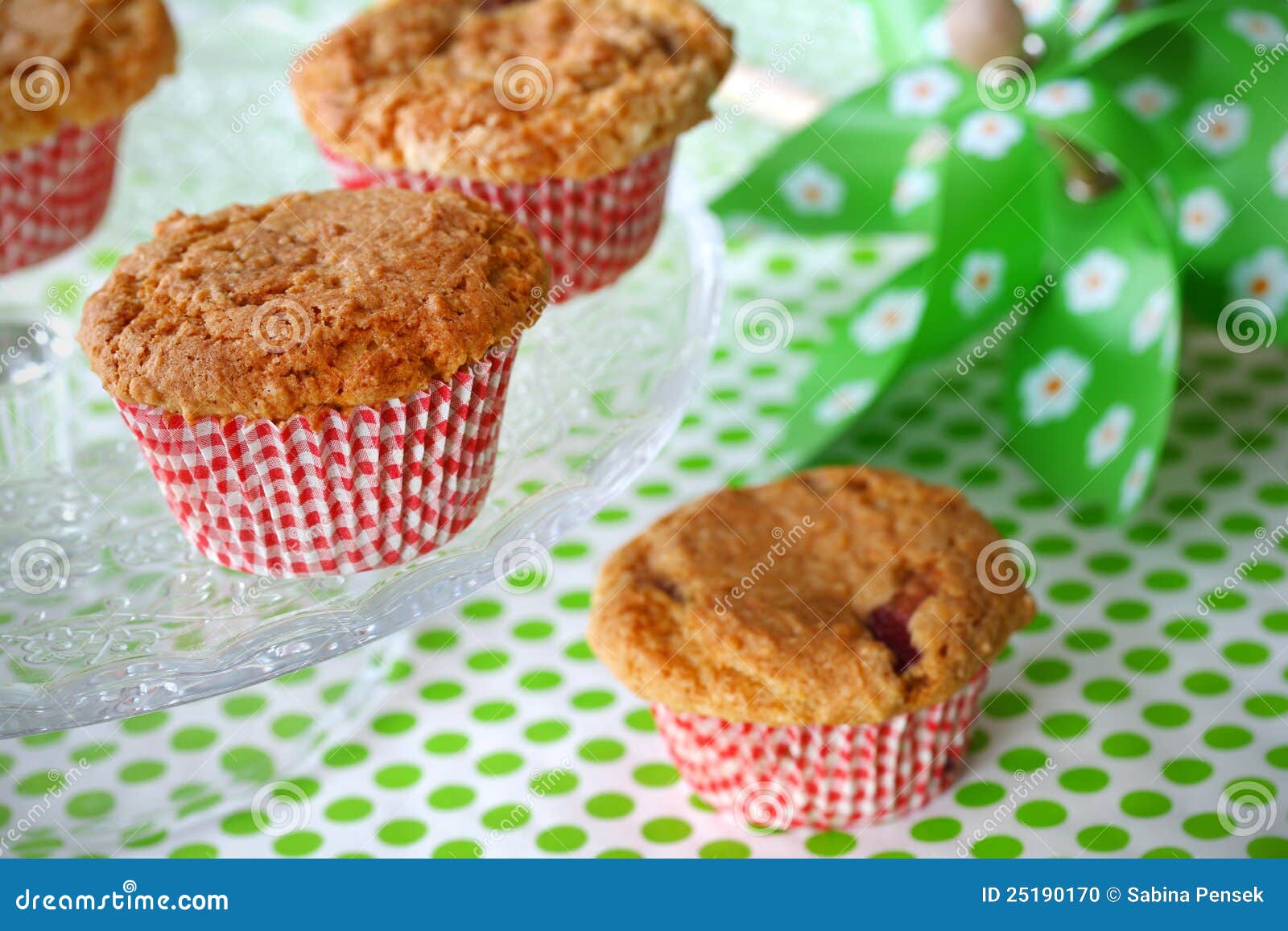 Fruit Muffins on a Cake Stand Stock Photo Image of overflowing, apricot 25190170
