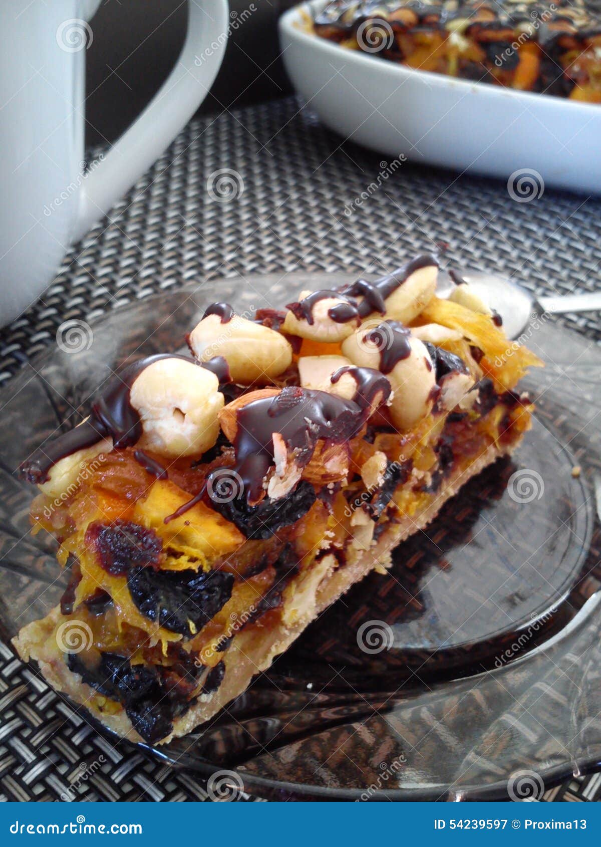 Fruit and Nut Slice of Homemade Stock Image Image of piece, dish