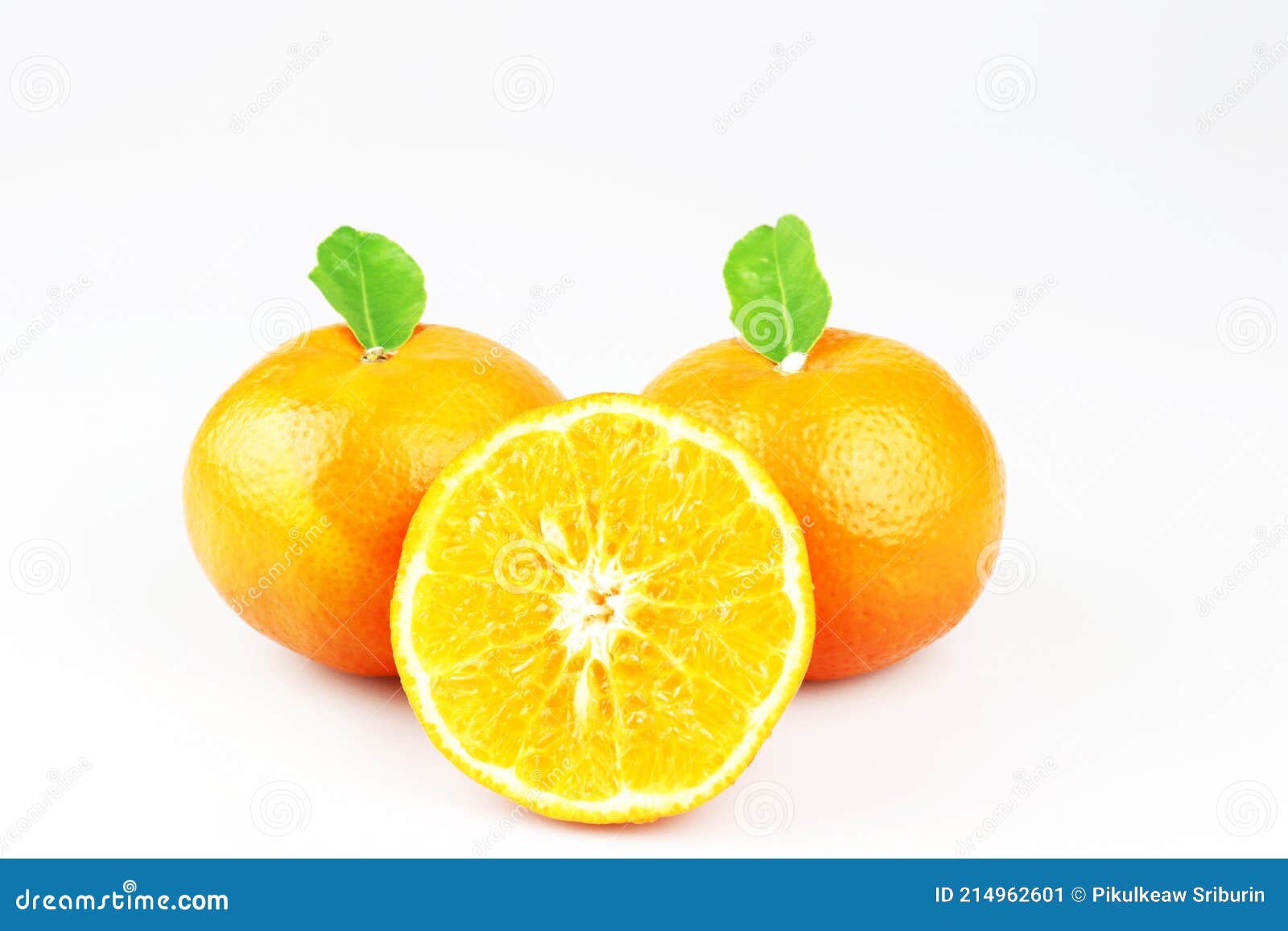 Fruit Oranges with Leaves Placed on Gray Background Stock Image Image