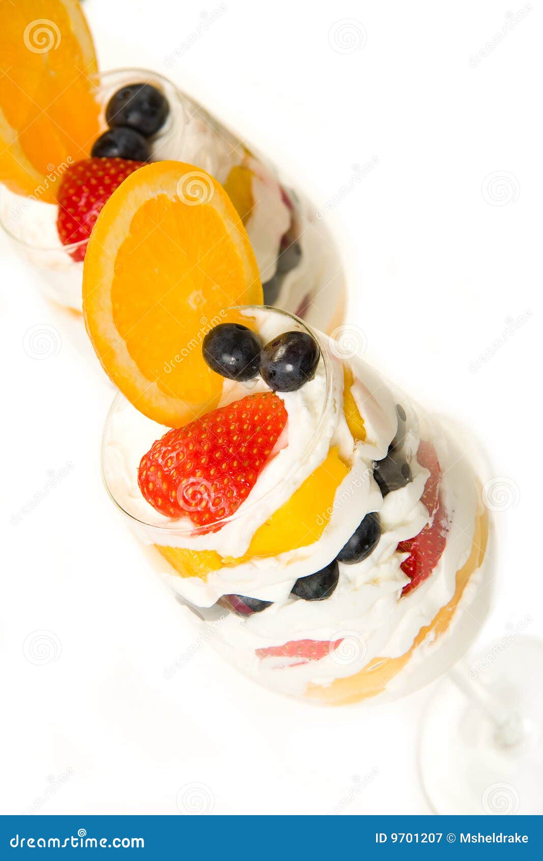 Fruit Parfait in Wine Glass Stock Image Image of cream, isolated 9701207