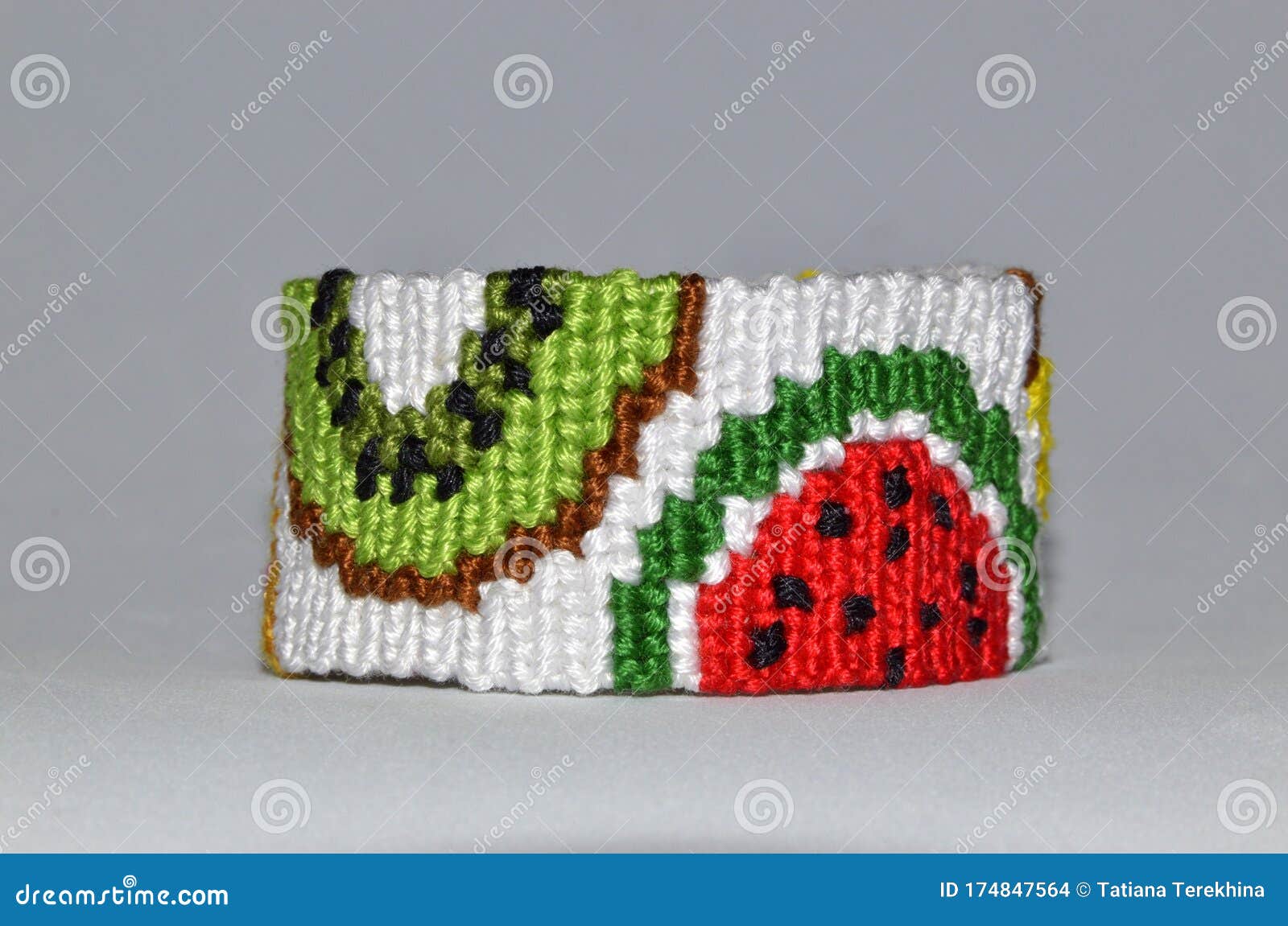 Fruit Pattern of Braided Friendship Bracelet Handmade of Thread