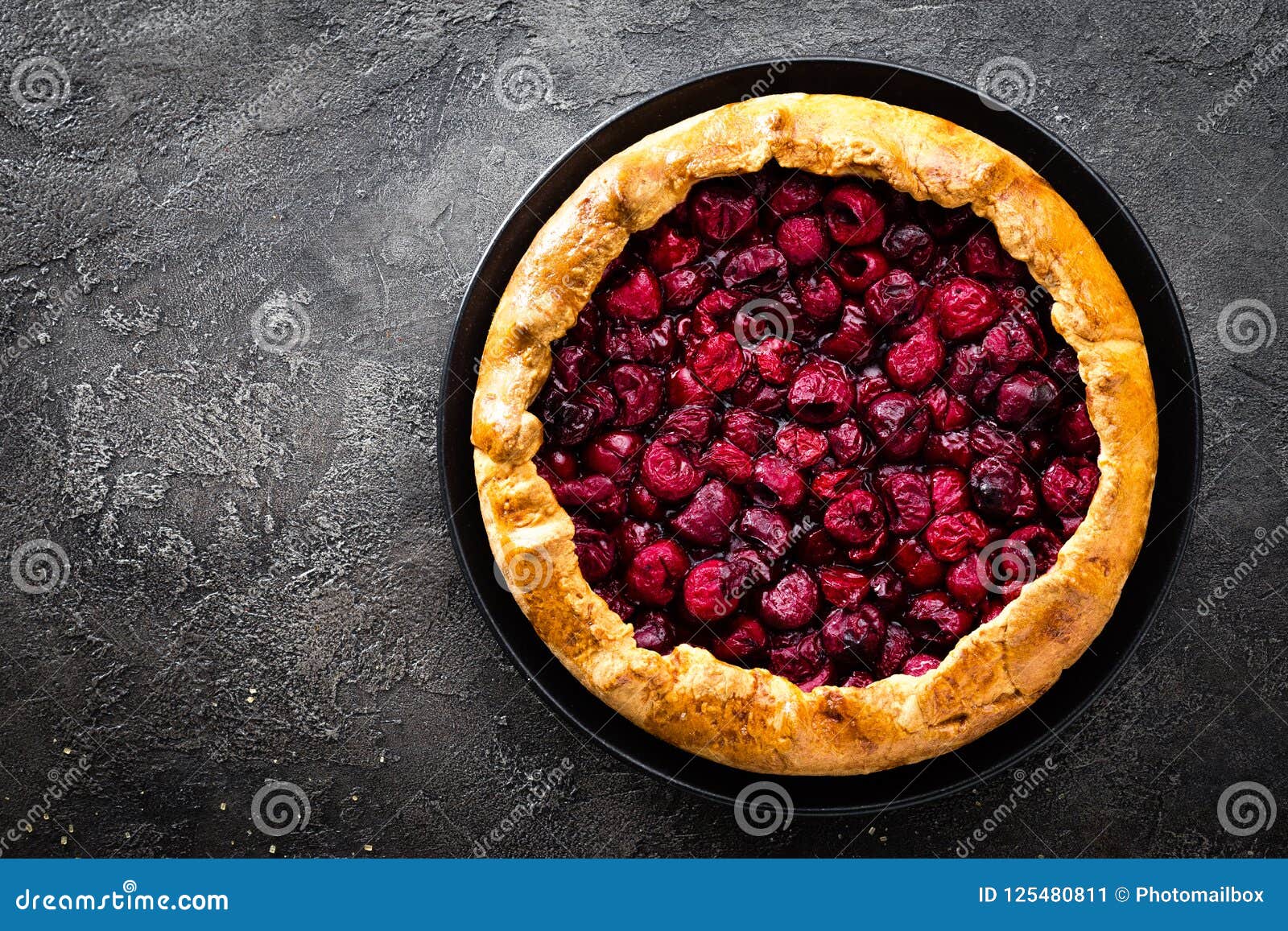 fruit pie. sweet pie, tart with fresh cherry. delicious cake with cherry