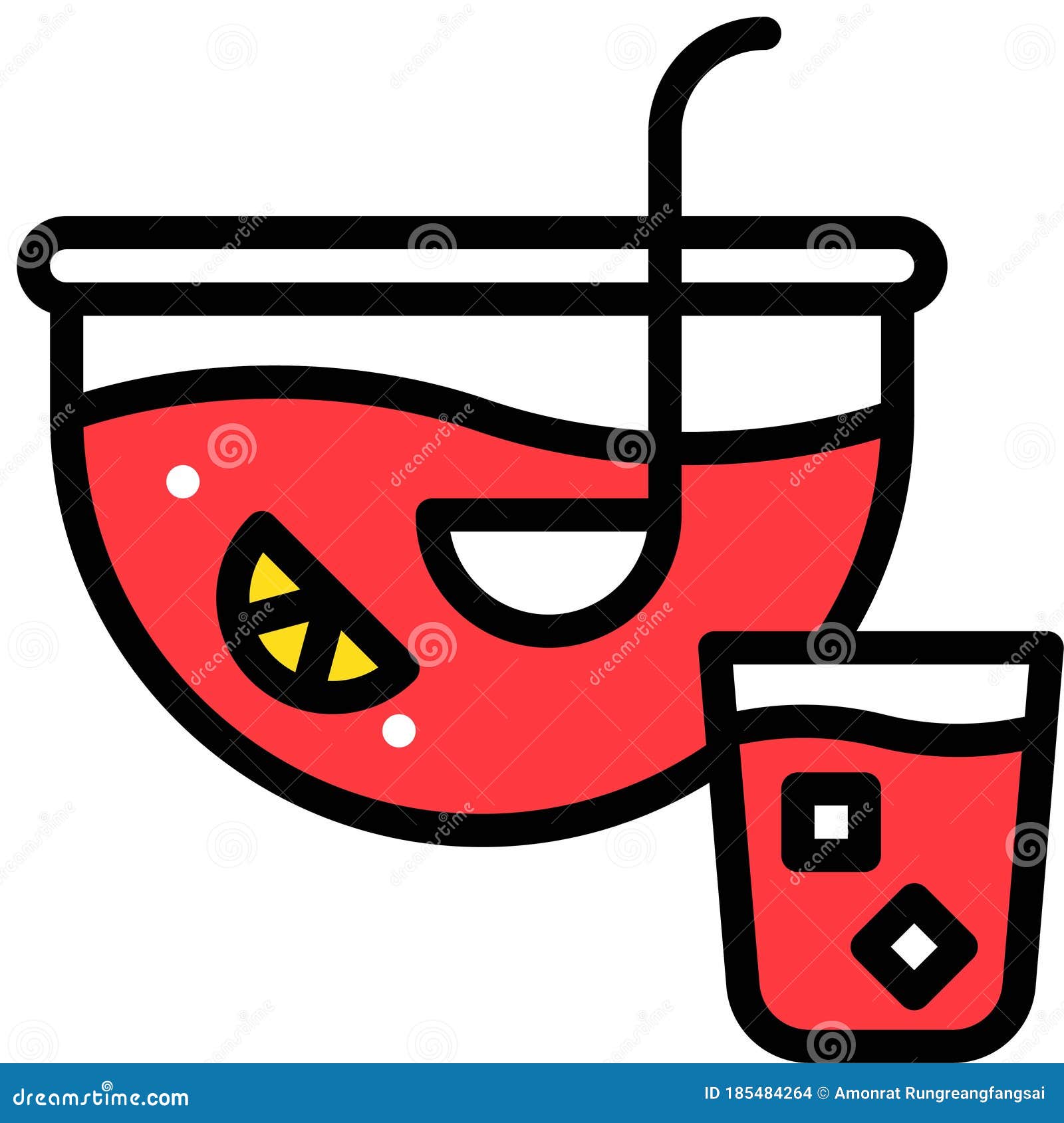 Fruit Punch Icon, Beverage Filled Vector Illustration Stock Vector