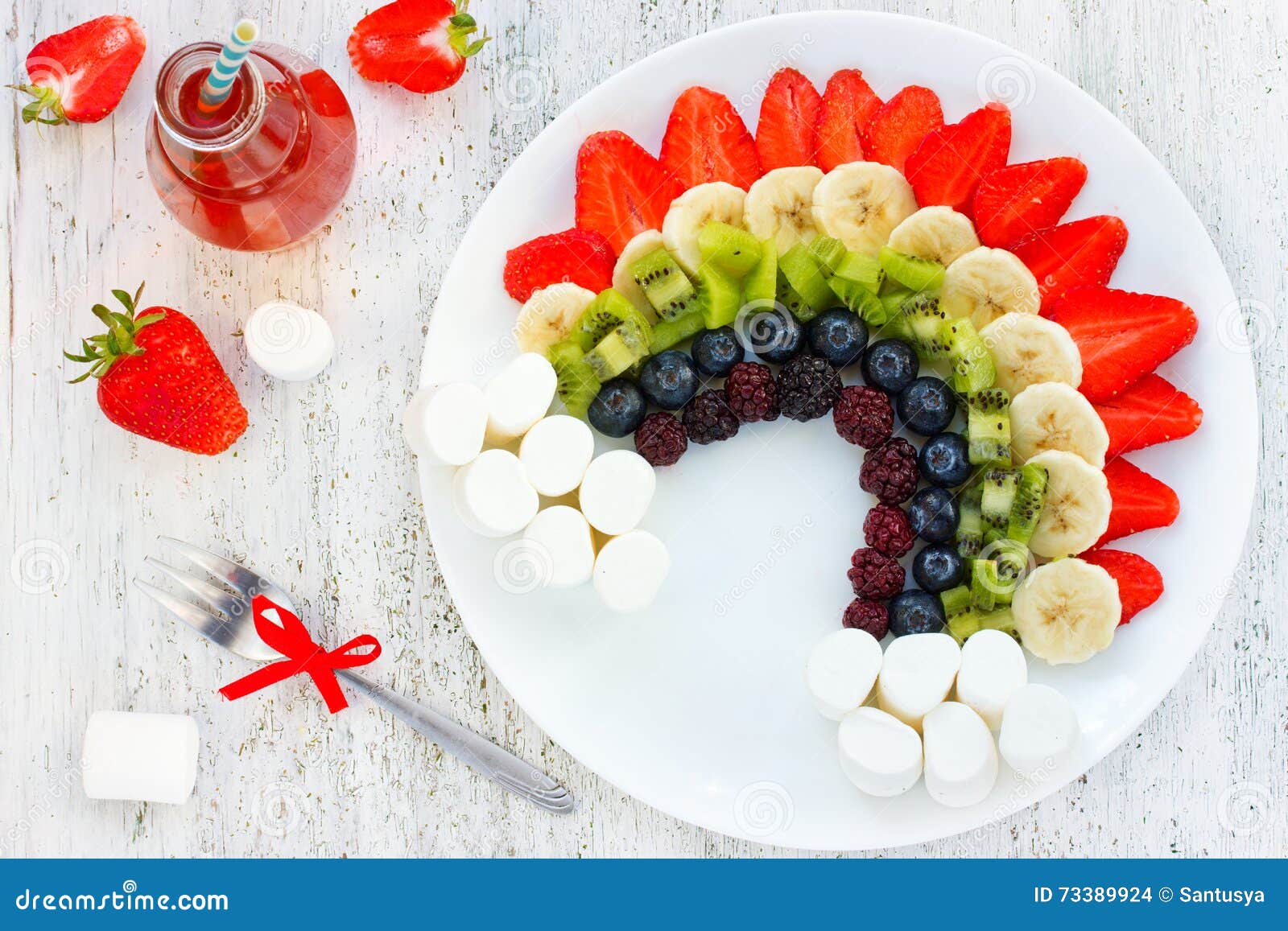 Fruit Rainbow Healthy Raw Dessert for Kids Stock Photo Image of juicy