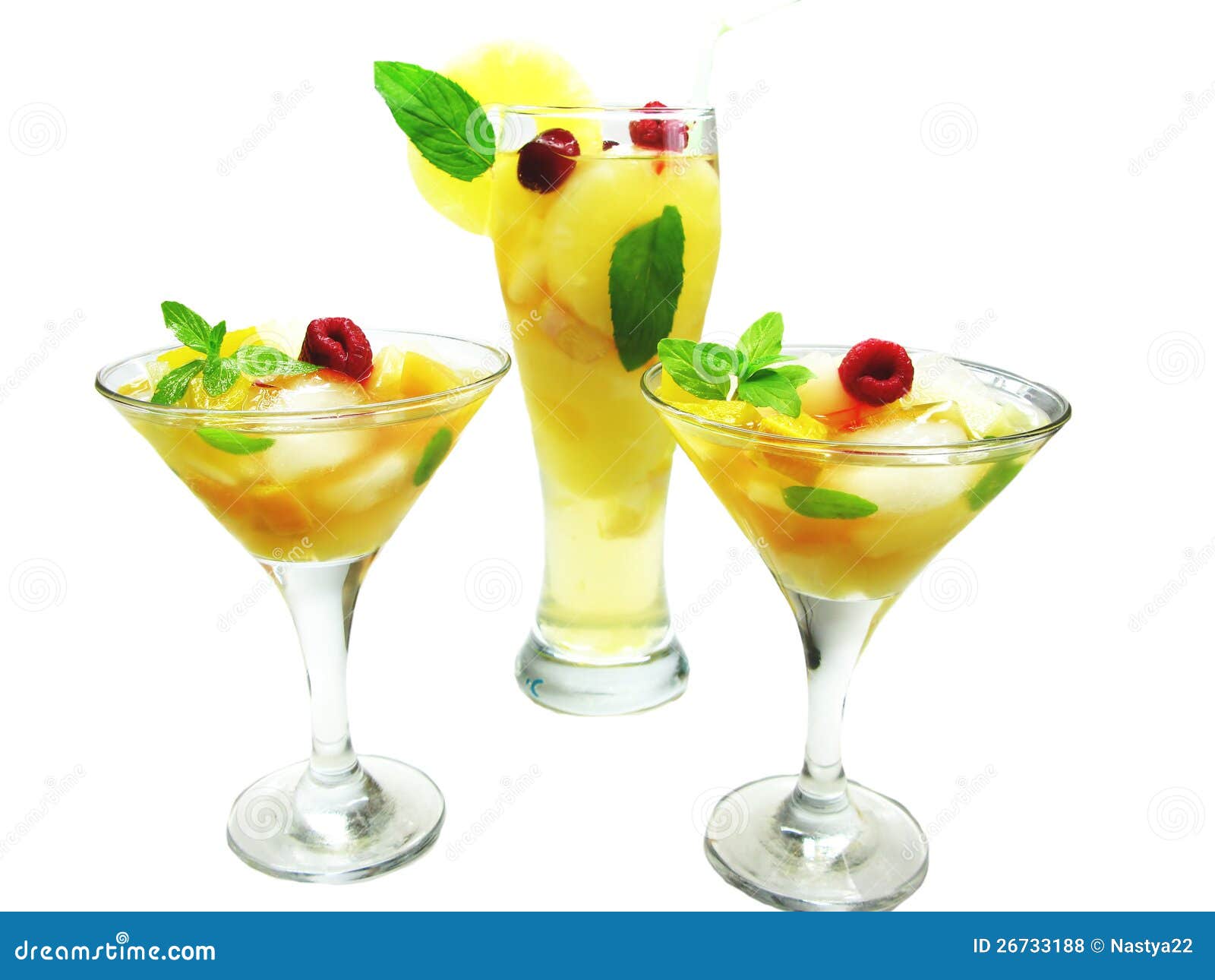 Fruit Red Punch Cocktail Drink with Strawberry Stock Photo Image of