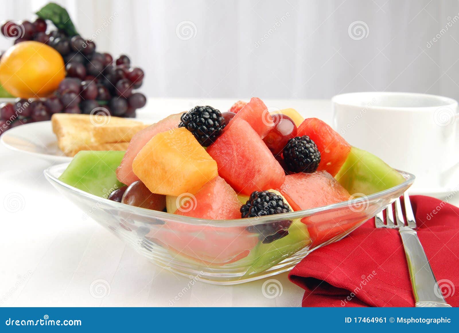 Fruit salad breakfast stock image. Image of cantaloupe 17464961