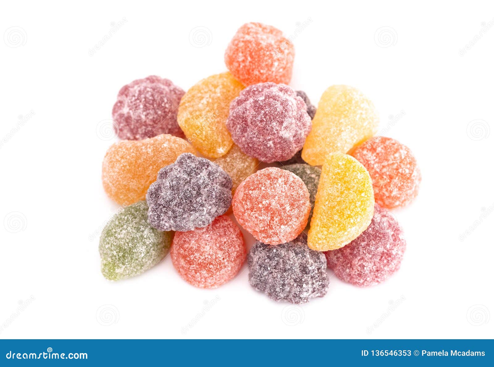 Fruit Salad Candies on a White Background Stock Image Image of salted