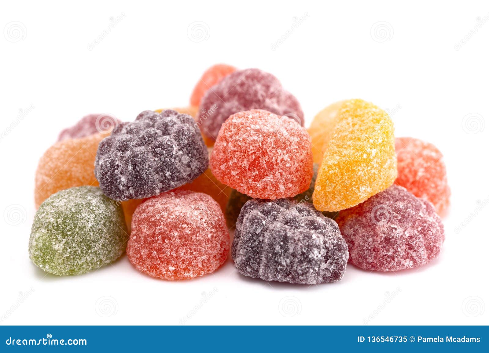 Fruit Salad Candies on a White Background Stock Image Image of