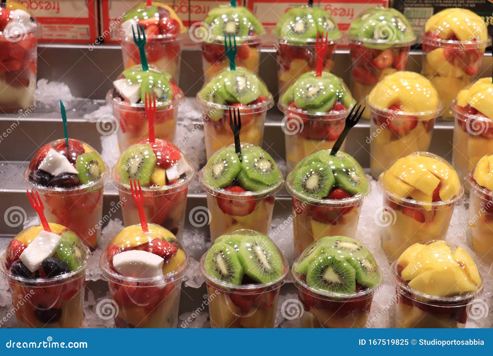 Fruit salad in a container stock image. Image of freshness 167519825