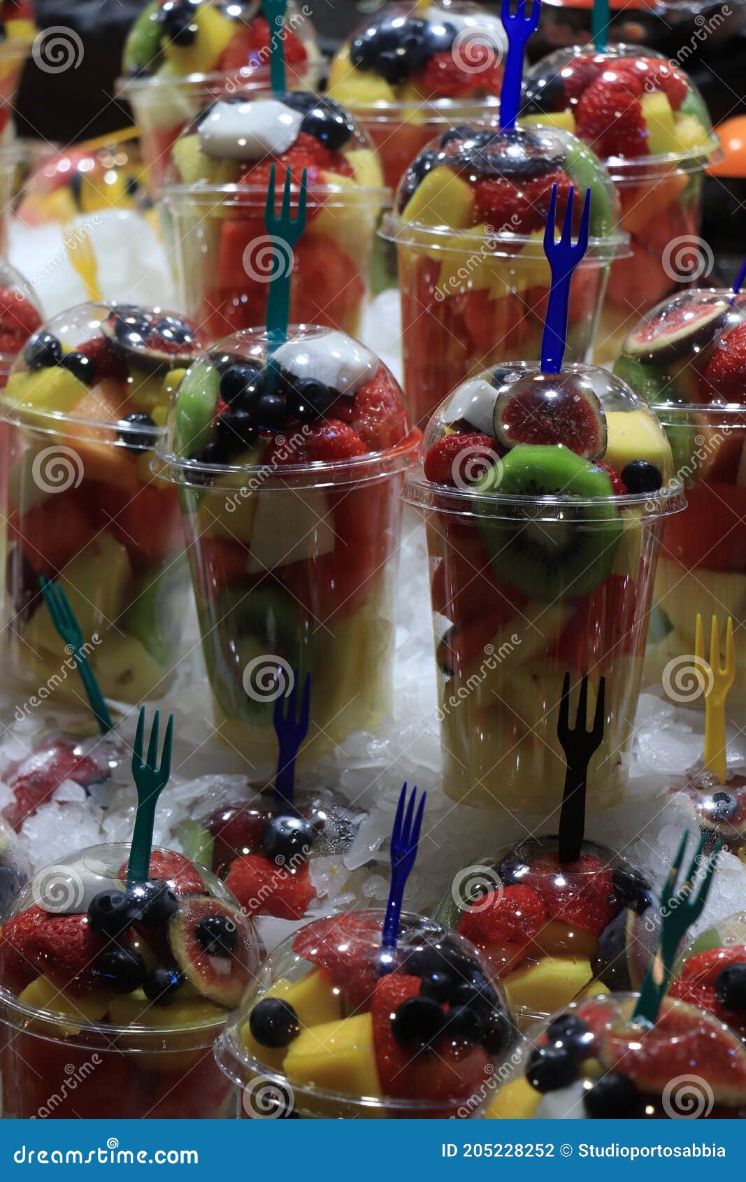 Fruit salad in a container stock photo. Image of fresh 205228252