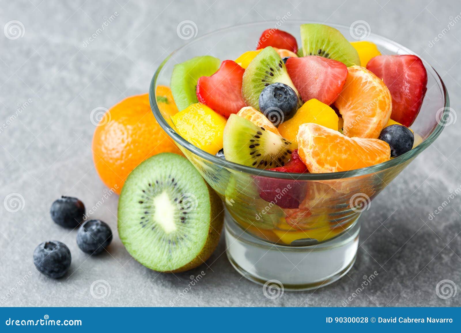Fruit Salad in Crystal Bowl Stock Photo Image of mango, vegetarian