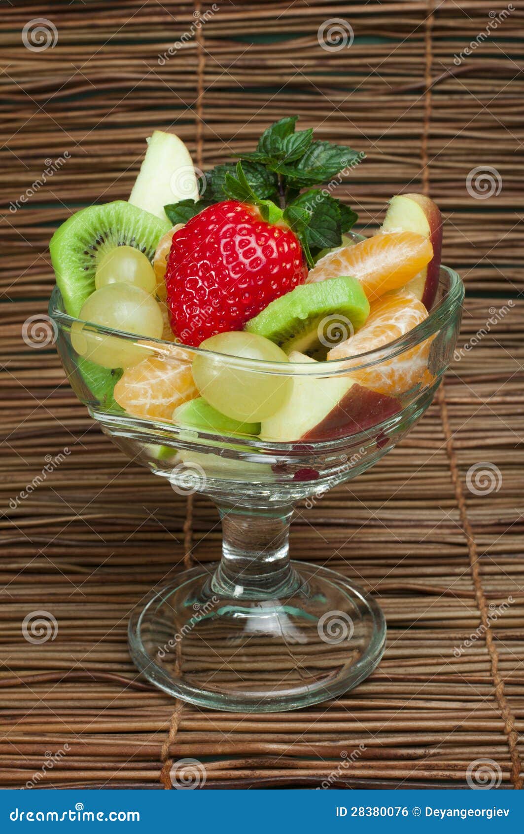 Fruit Salad in a Glass Bowl Stock Photo Image of healthy, fresh 28380076
