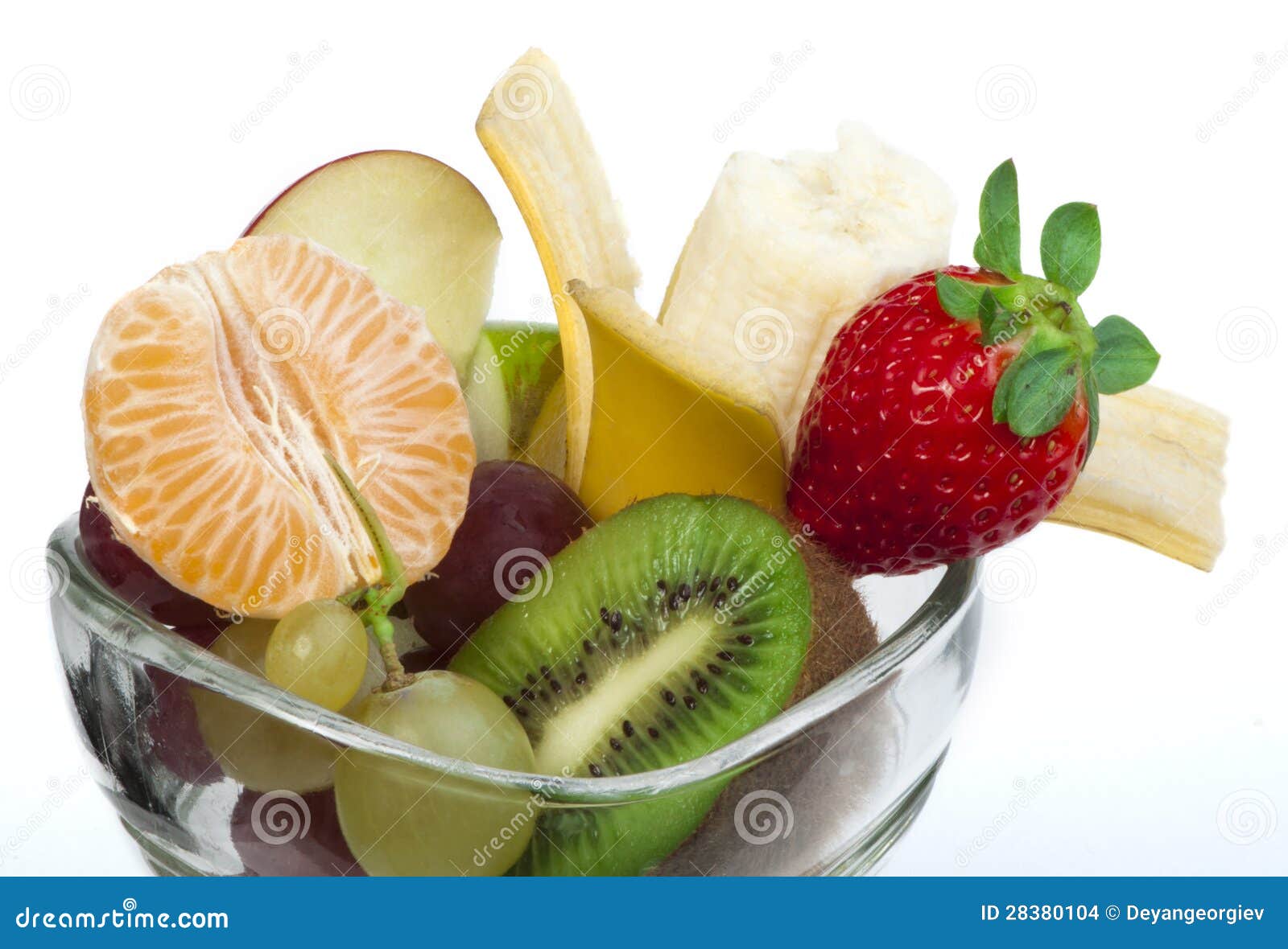Fruit Salad in a Glass Bowl Stock Photo Image of citrus, colorful