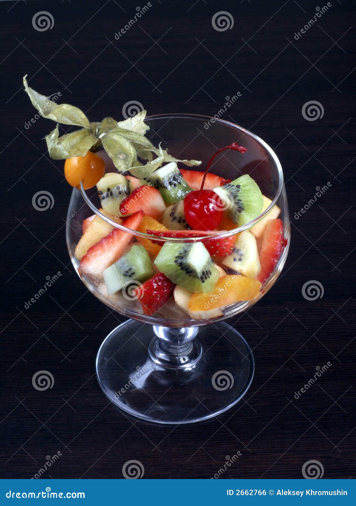Fruit Salad in Tall Wine Glass Stock Photo Image of lifestyle, salad