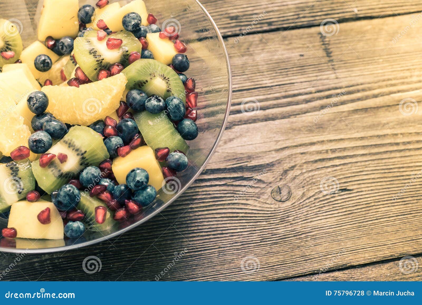 Fruit Salad, Vintage Tonned Effect Stock Photo Image of mango, food