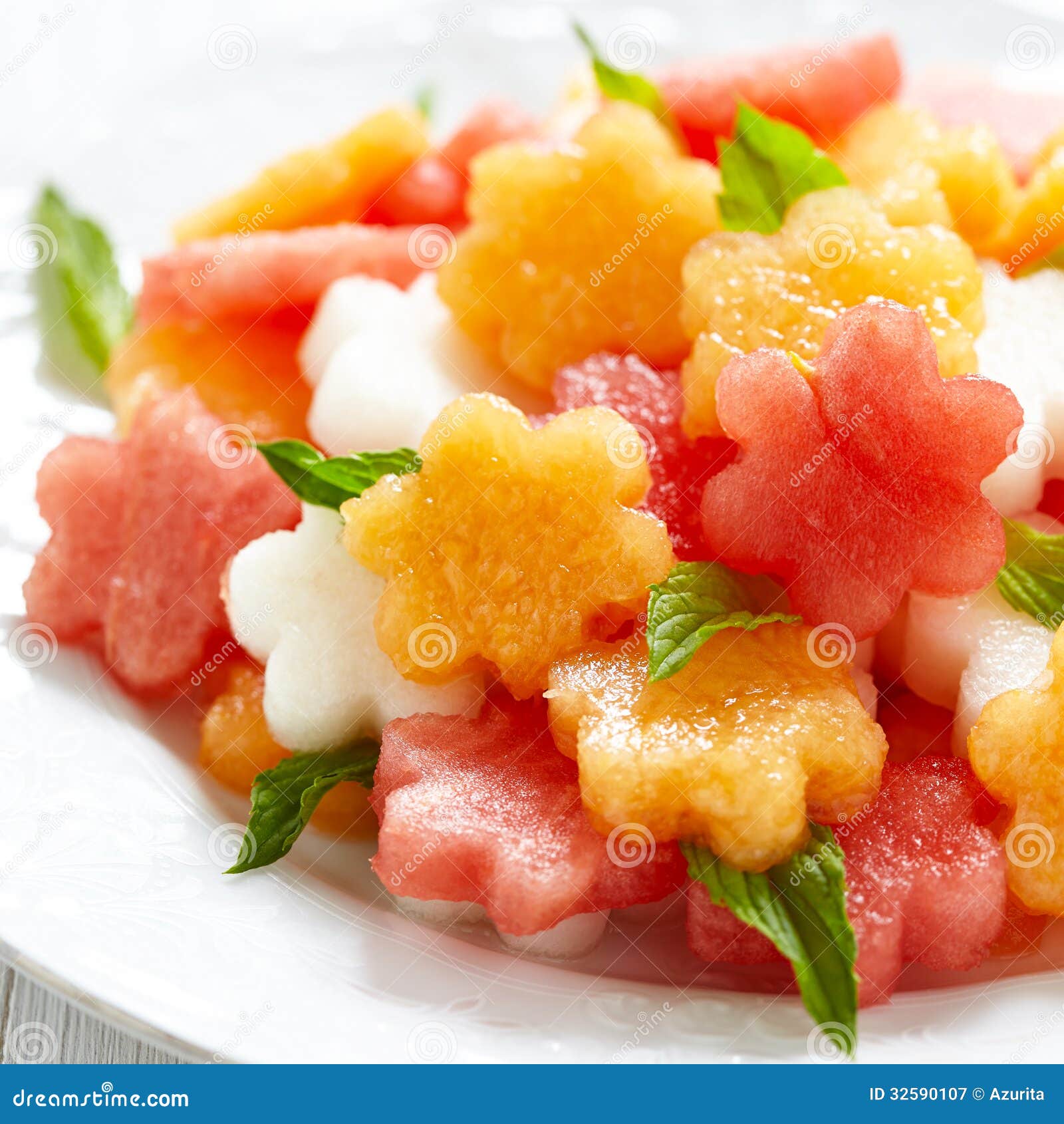 Fruit Salad with Watermelon and Melon Stock Image Image of colorful