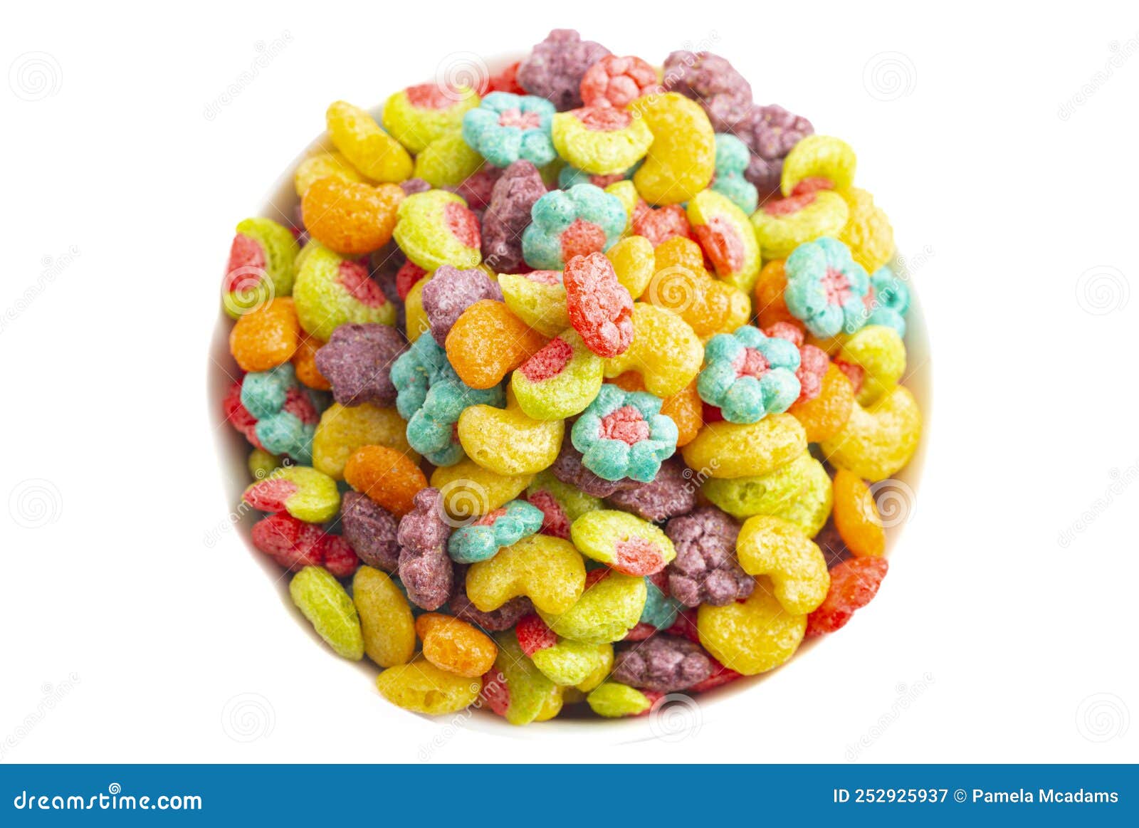 Fruit Shaped Breakfast Cereal Isolated on White Background Stock Image