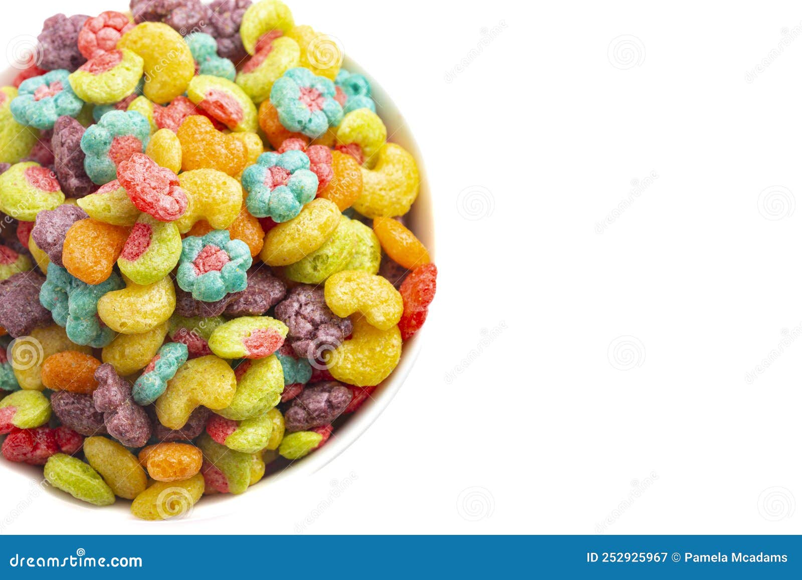 Fruit Shaped Breakfast Cereal Isolated on White Background Stock Image