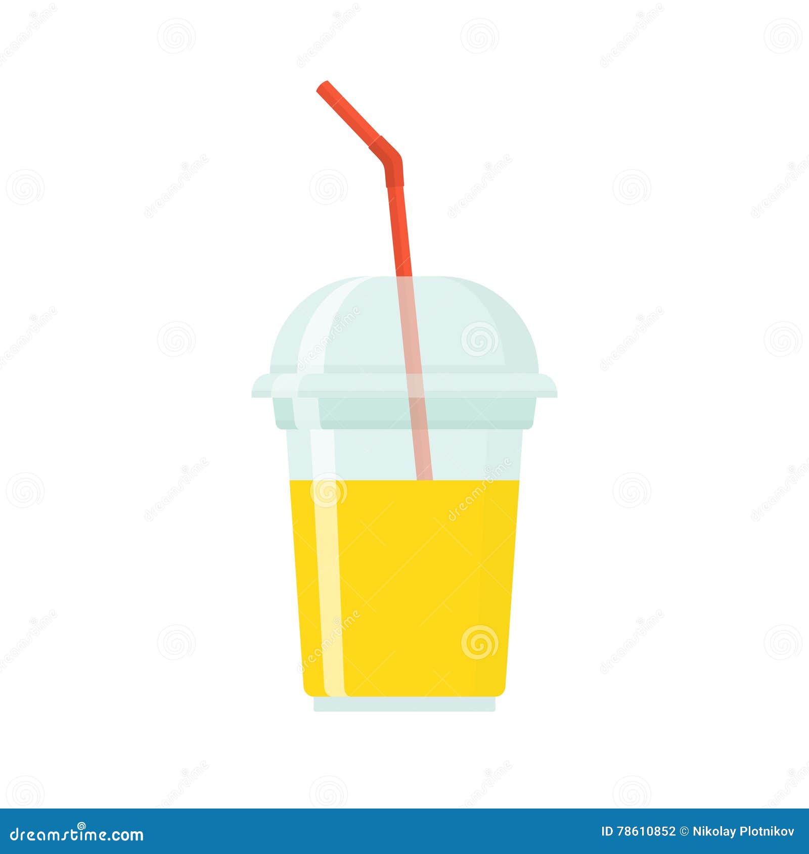 Fruit Smoothie in Plastic Cup on White Background. Stock Vector -  Illustration of juice, healthy: 78610852