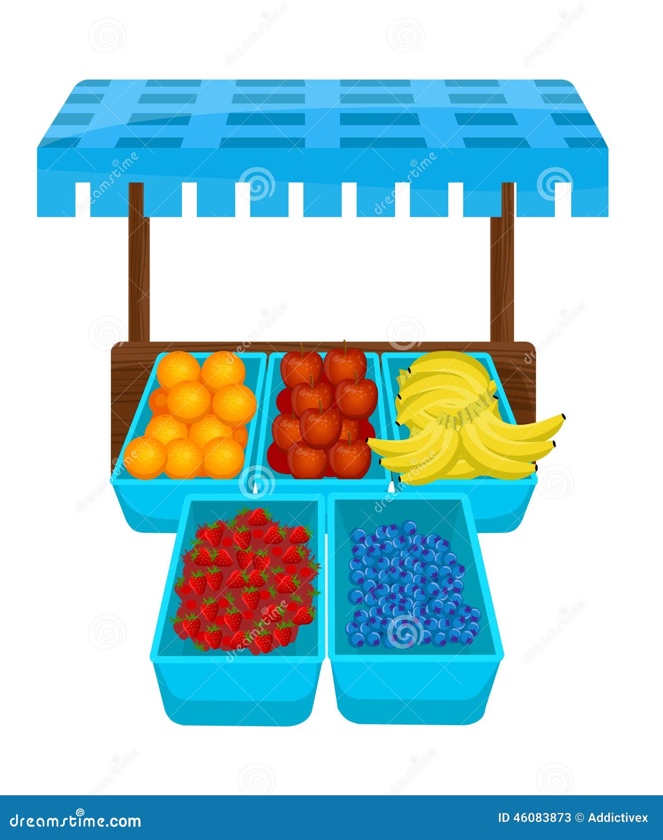 Fruit Stall stock vector. Illustration of shop, fruit 46083873