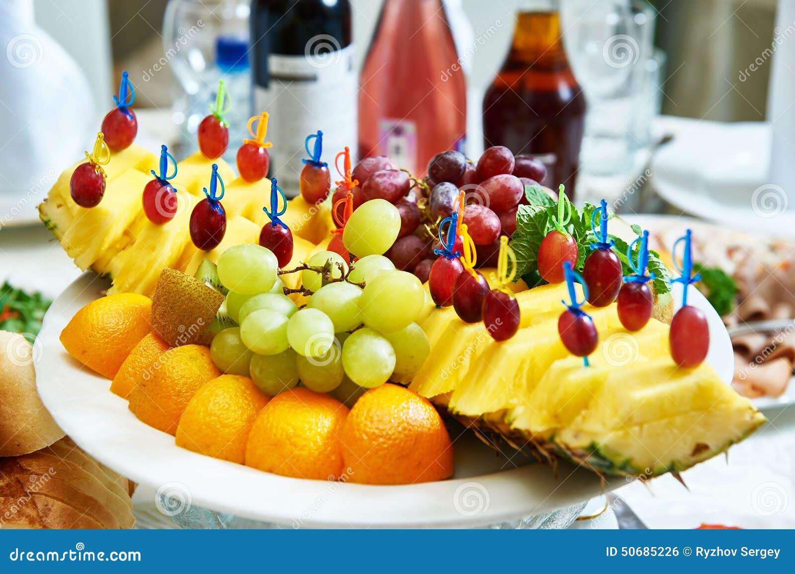 Fruit on the Table of the Restaurant Stock Photo Image of orange