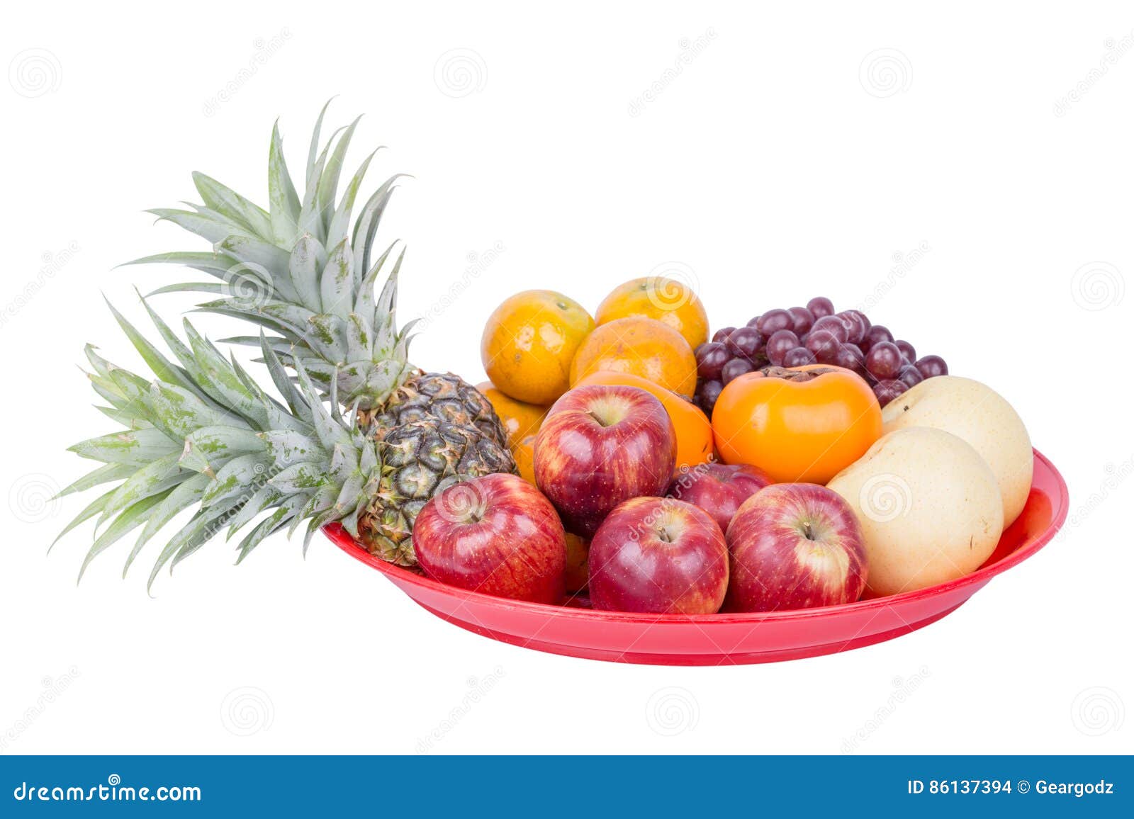 Fruit on Tray Isolated on White Background Stock Photo Image of party