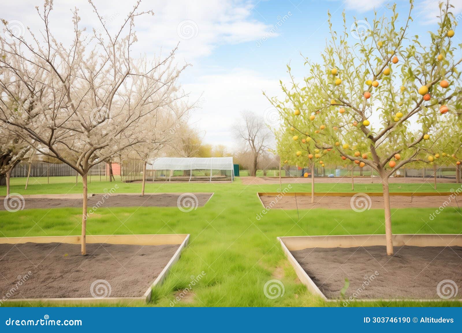 Fruit Trees with Ground Cover Crops Stock Photo Image of agroforestry