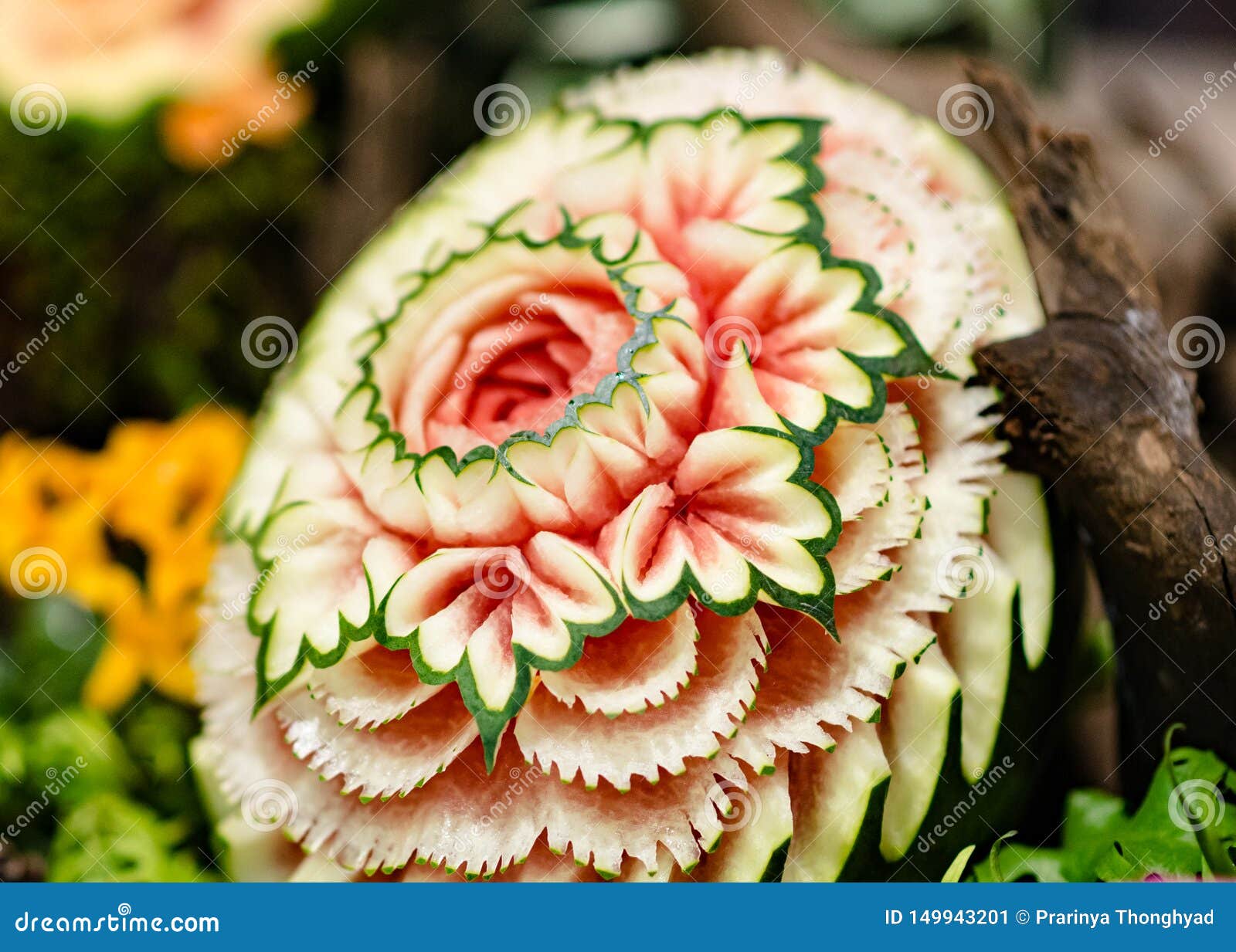 Fruit and Vegetable Carvings, Display Thai Fruit Carving Decoration