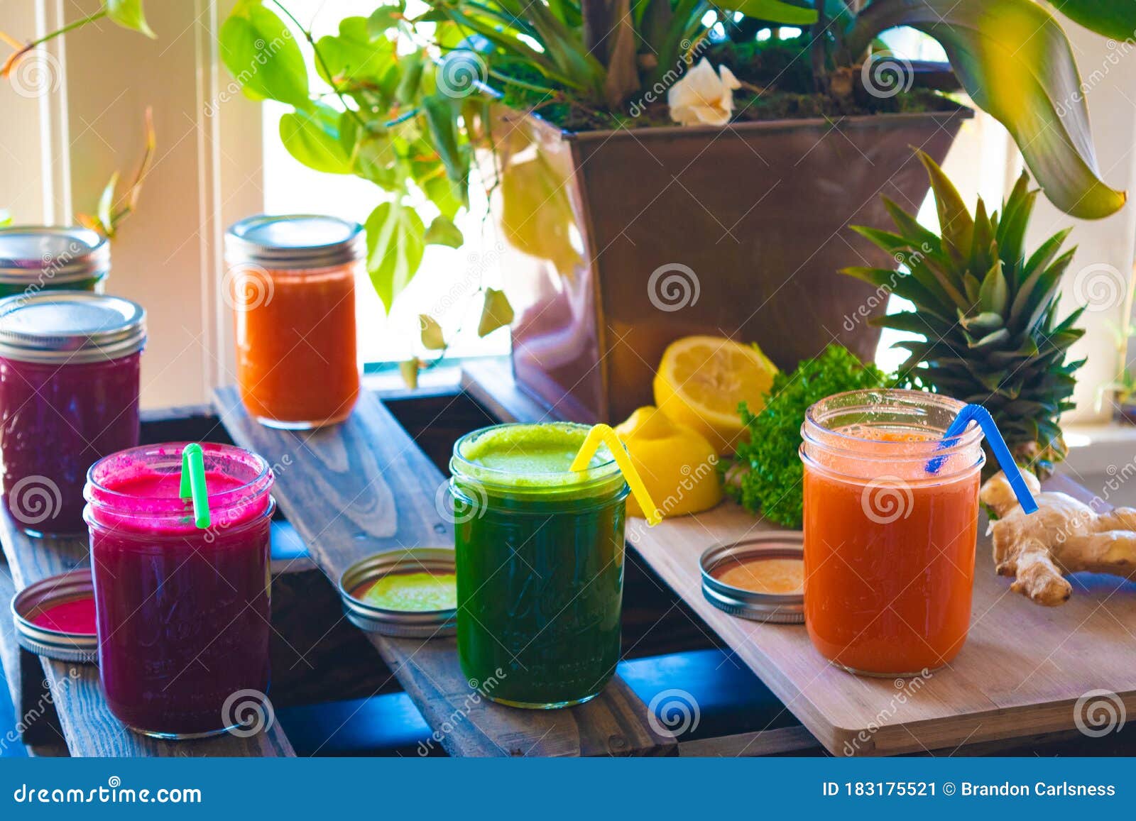 Fruit and Vegetable Smoothies Stock Image Image of healthy, colourful 183175521