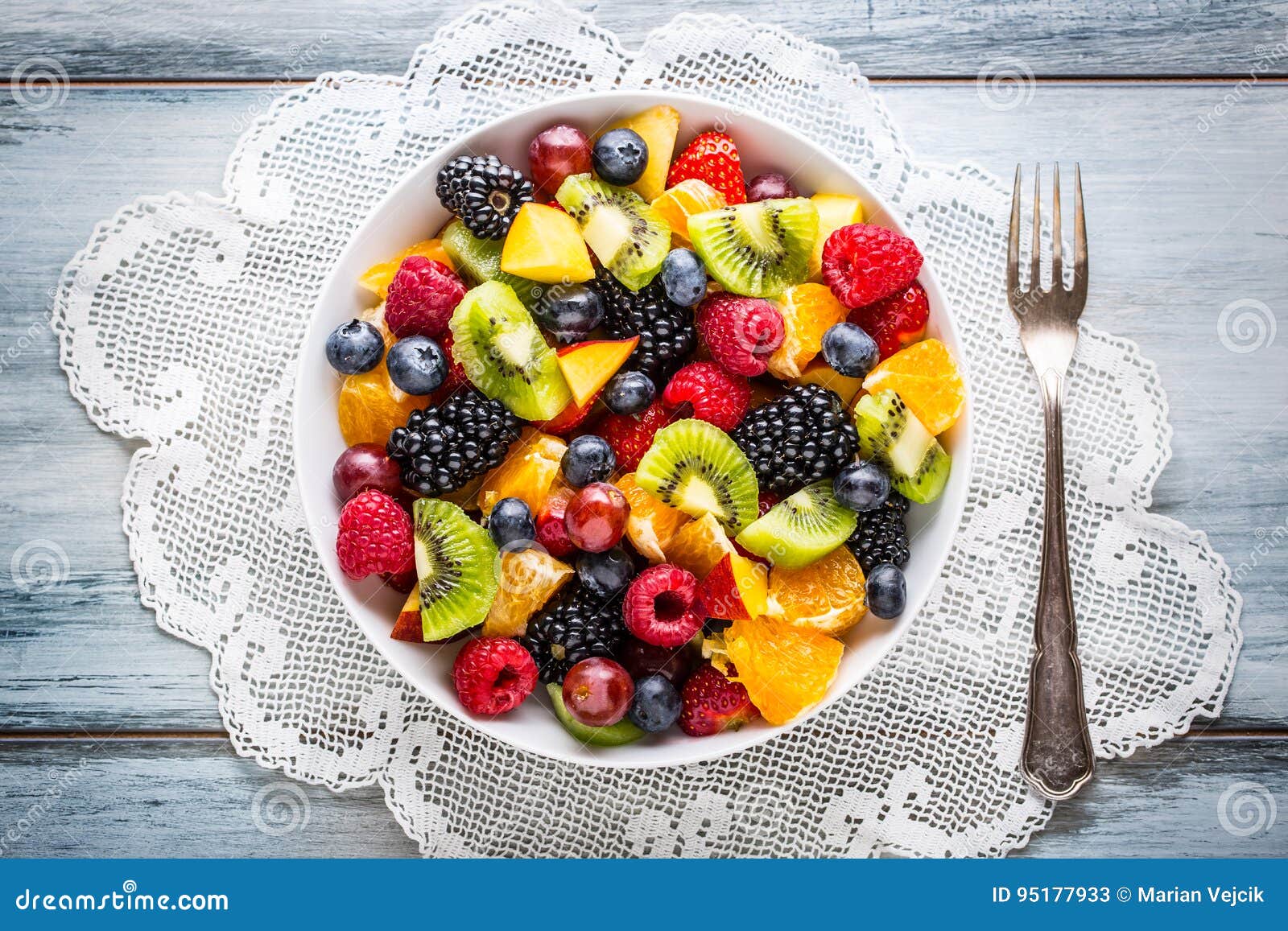 Fruit Verse Gemengde Tropische Fruitsalade Kom Van Gezonde Verse ...