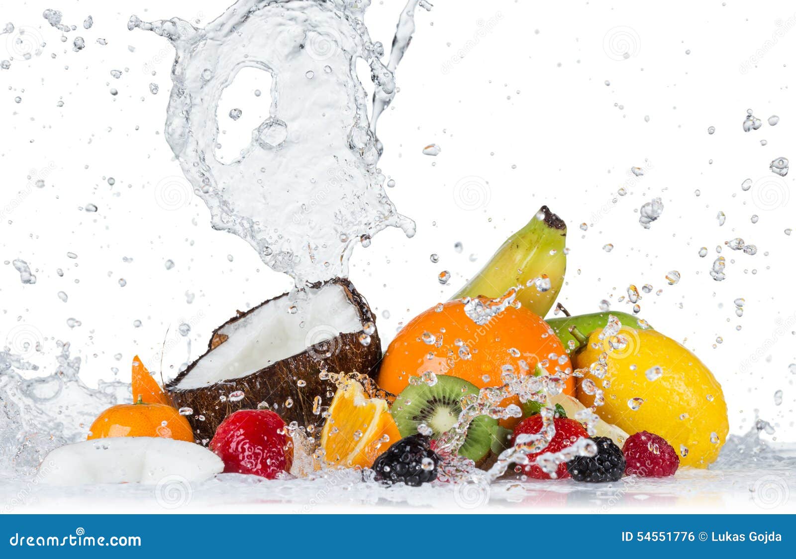 Fruit with water splash stock photo. Image of pitahaya 54551776