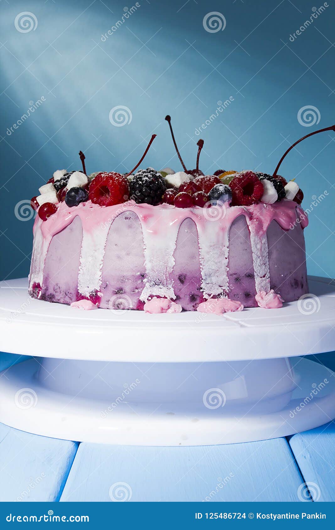 Fruit yoghurt cake stock photo. Image of blackcurrant 125486724