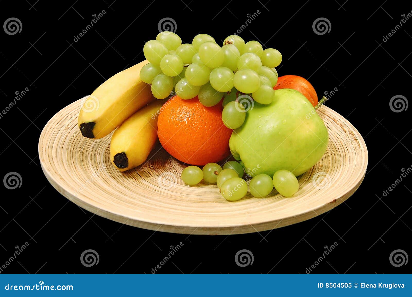Fruits on the bamboo dish stock image. Image of fruits 8504505