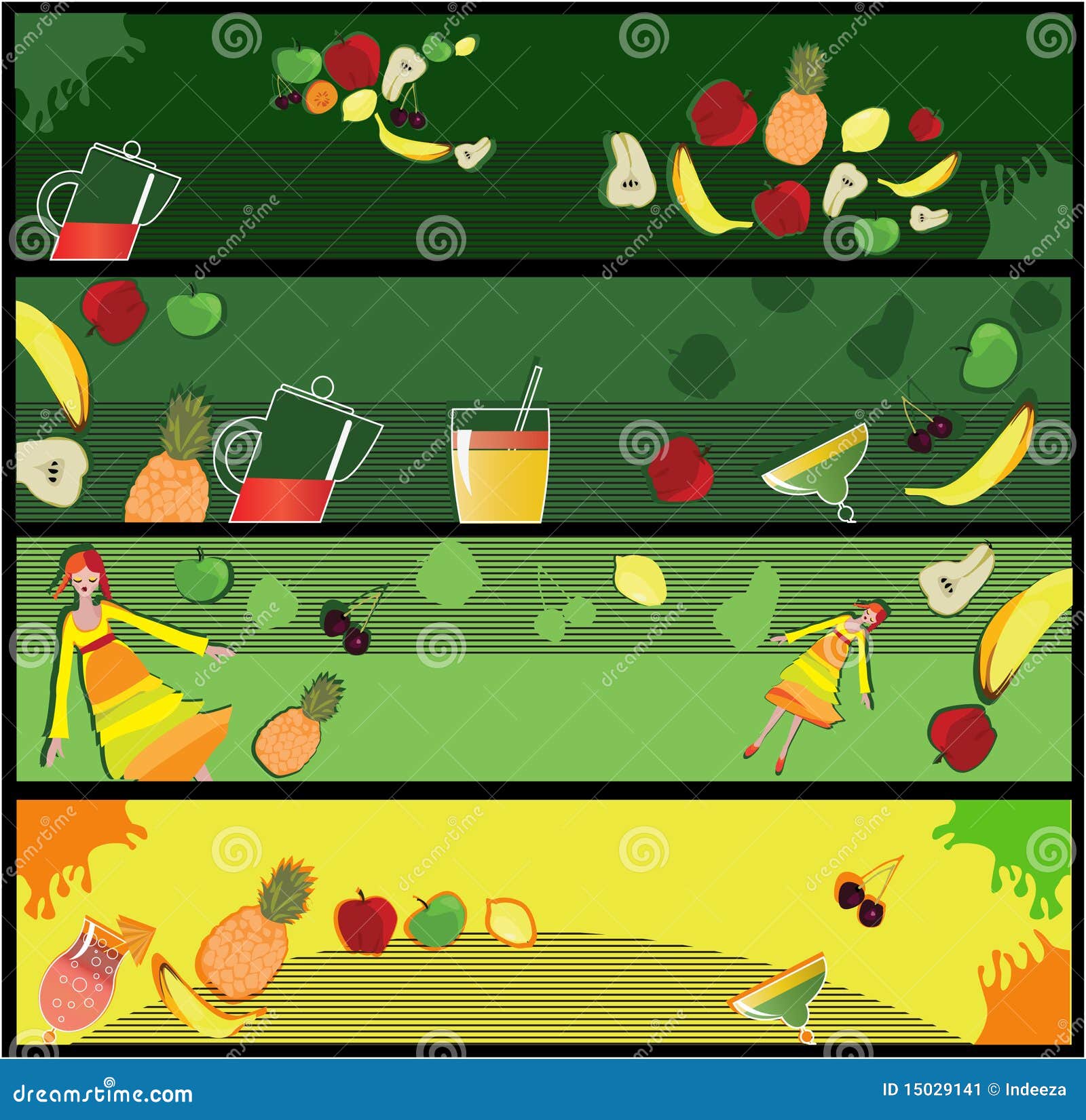 Fruits banners stock vector. Illustration of decoration 15029141