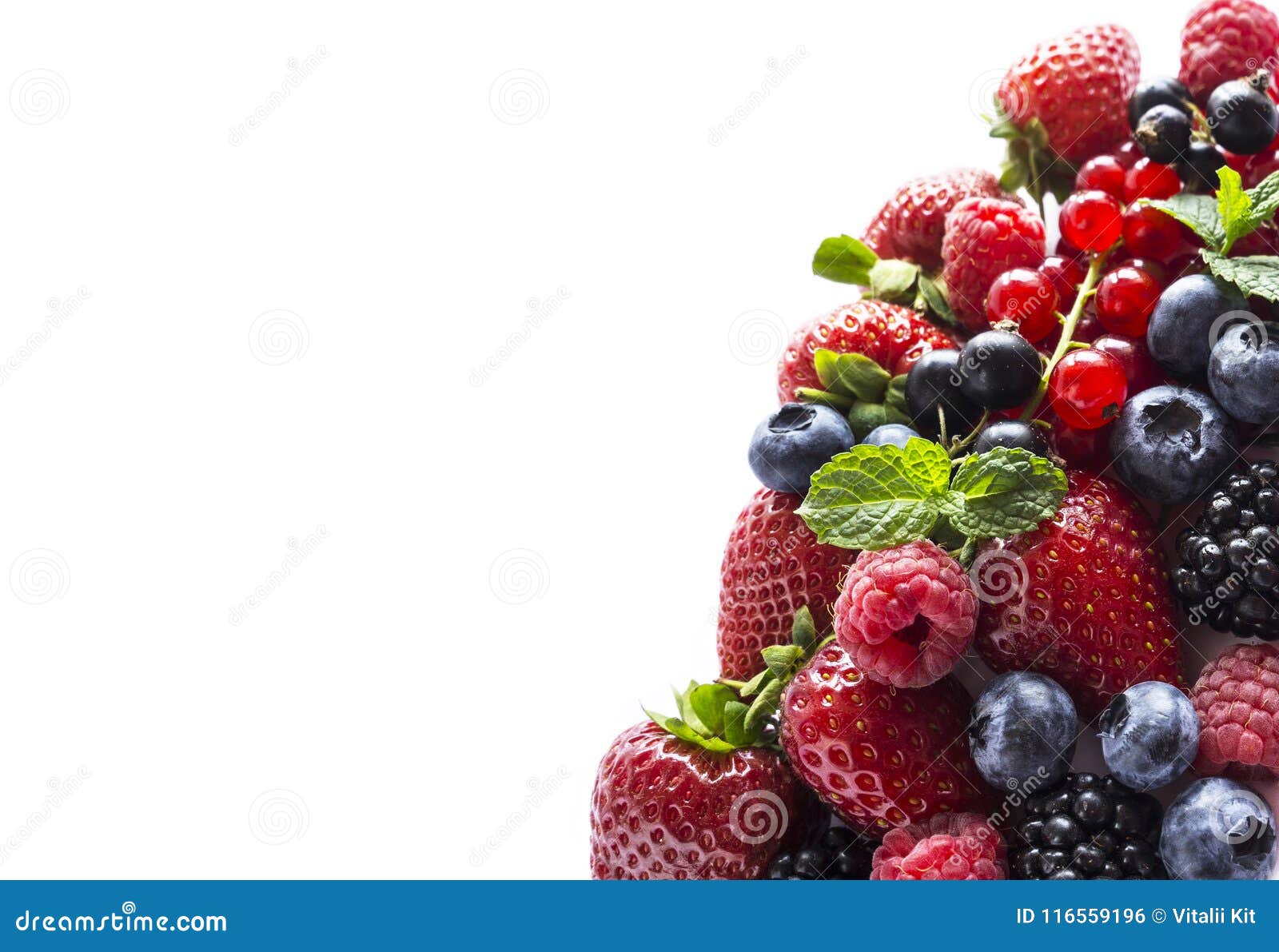 Fruits and Berries Isolated on White Background. Ripe Currants ...