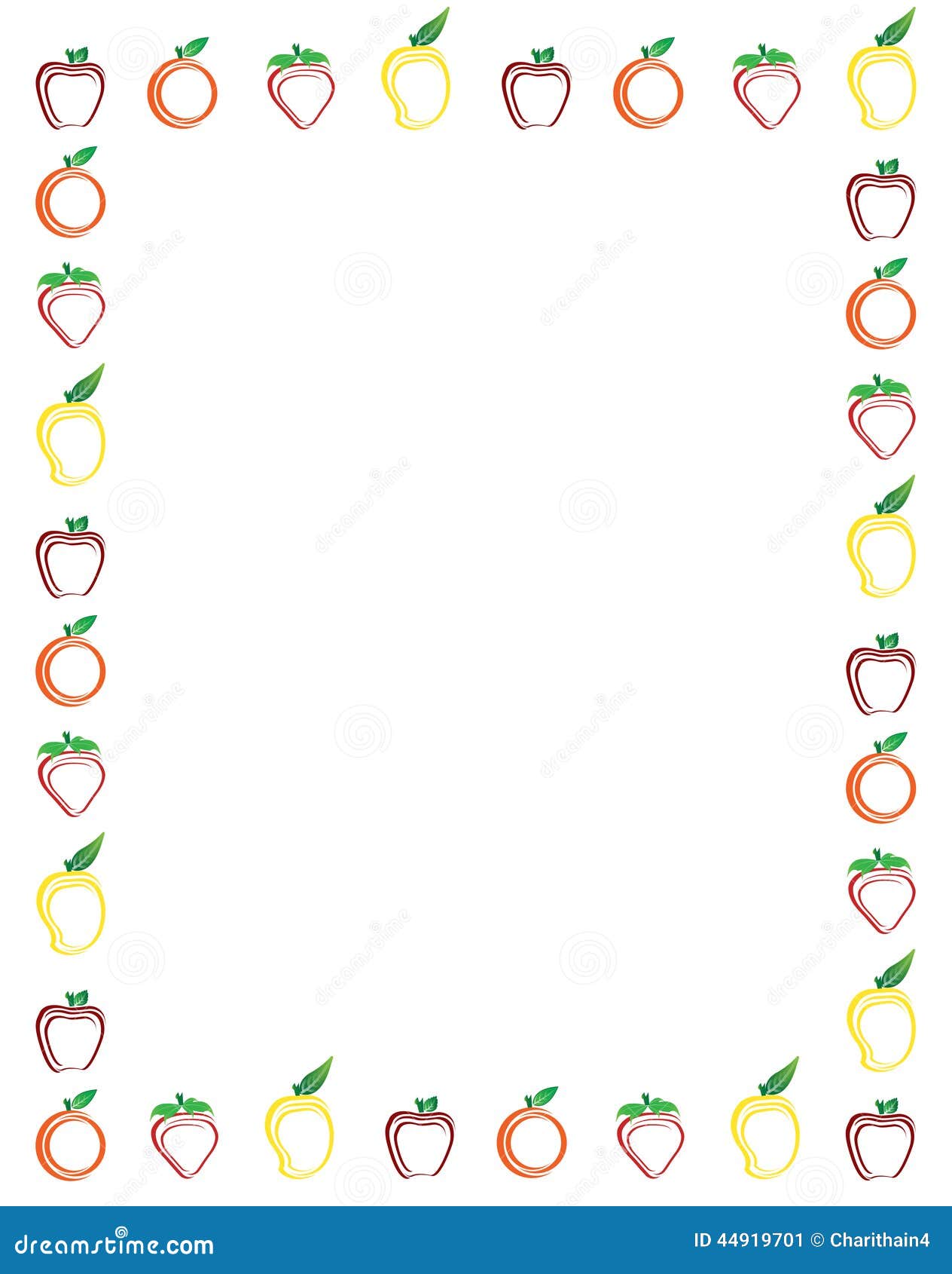 Fruits Border Stock Vector Image 44919701