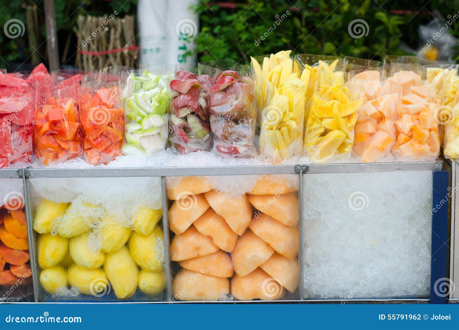 Fruits cart in market stock photo. Image of healthy, melon 55791962