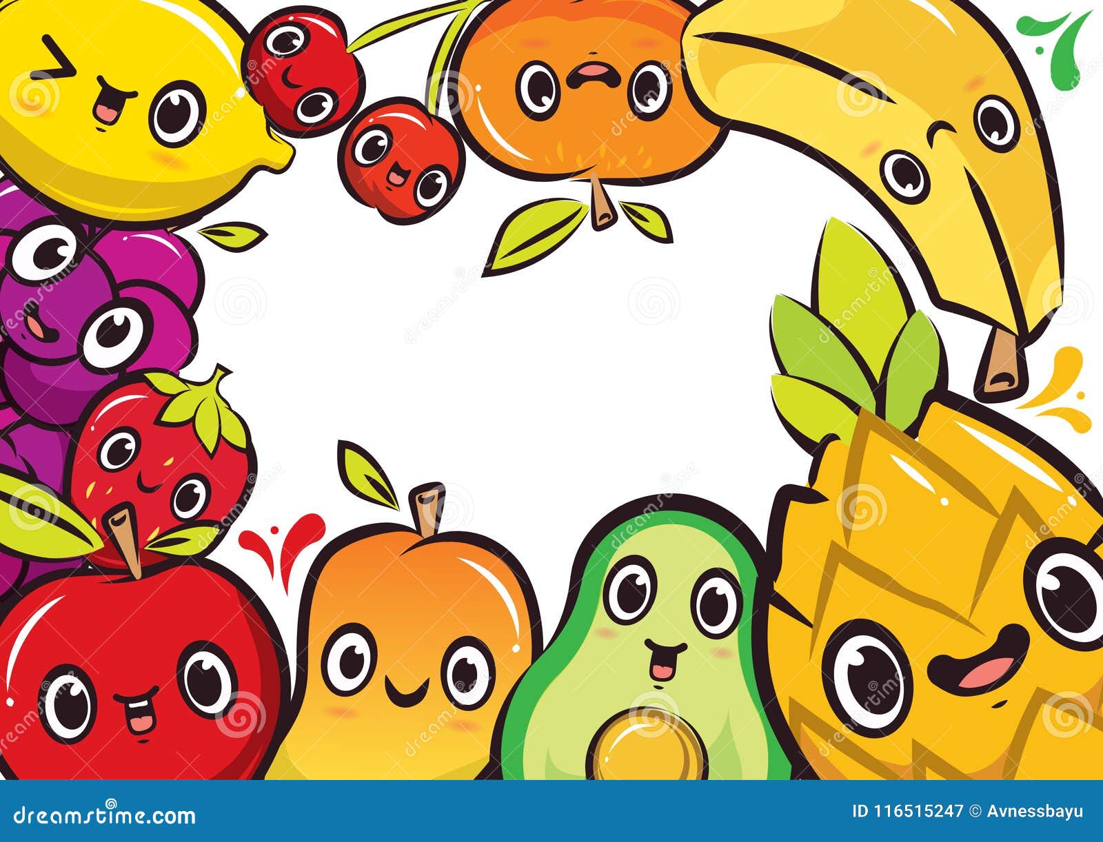 Fruits Character Background Design Illustration Stock Image - Illustration  of avocado, fruit: 116515247